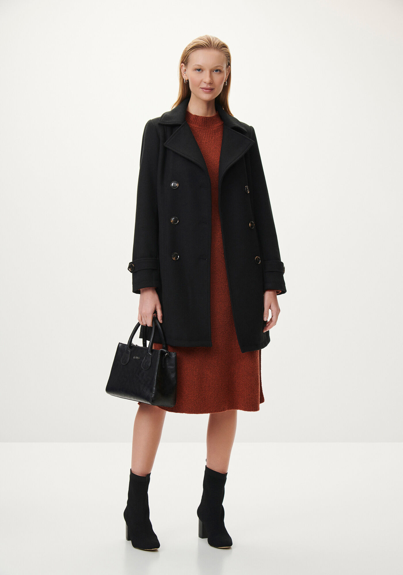 Sobretudo em L&atilde; Batida com Cinto, , large.