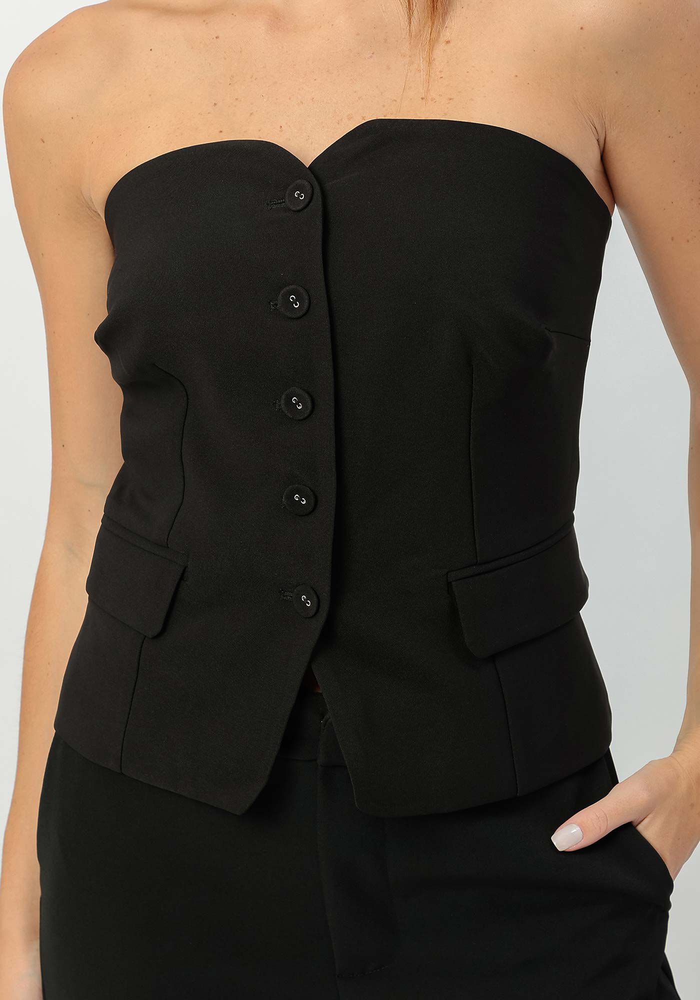 Blusa Colete Alfaiataria Sem Al&ccedil;a, , large.