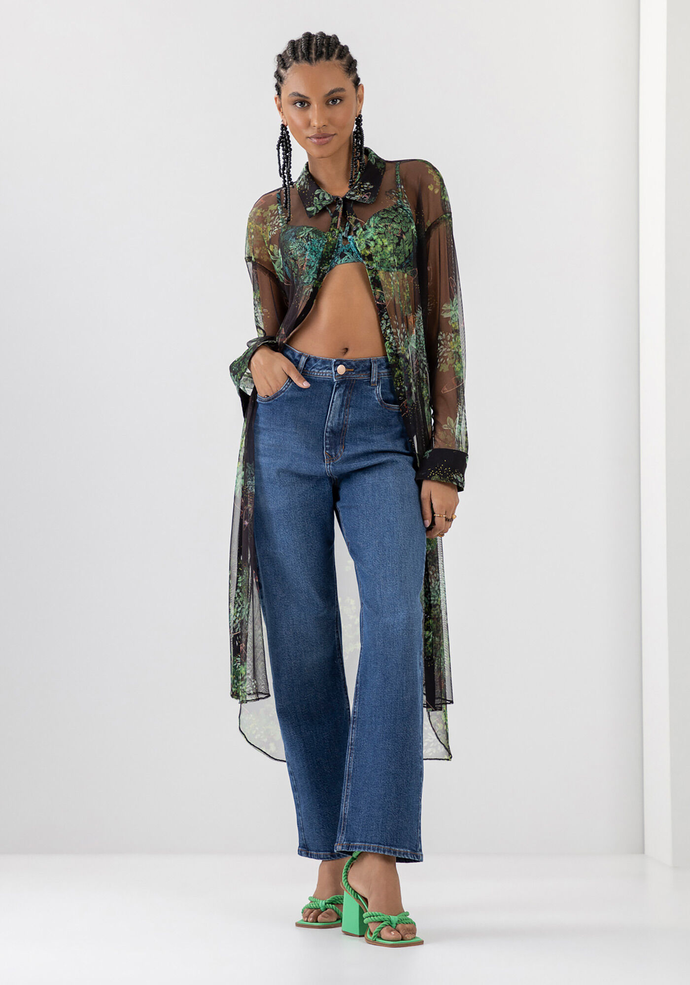 Cal&ccedil;a Jeans Reta Slim Super Alta Cropped, , large.