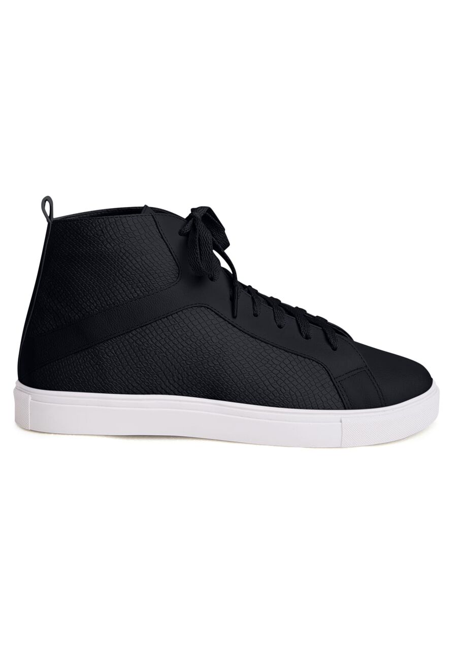 Tênis Cano Médio com Cadarço, PRETO REATIVO. Tênis Cano Médio com Cadarço, PRETO REATIVO, large.