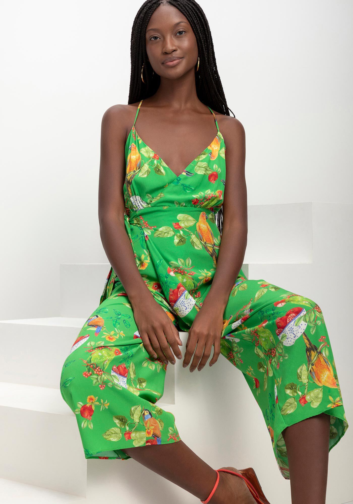 Macac&atilde;o Midi Estampado Viscose com Transpasse, HABITAT, large.