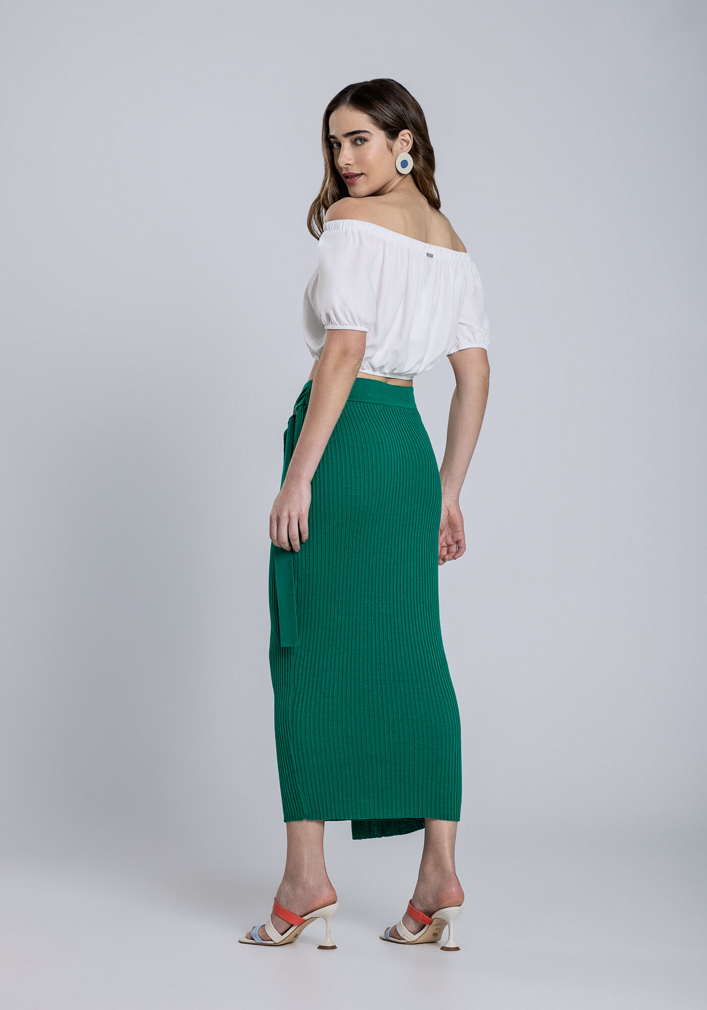 Blusa Cropped em Crepe Ombro a Ombro, , large.