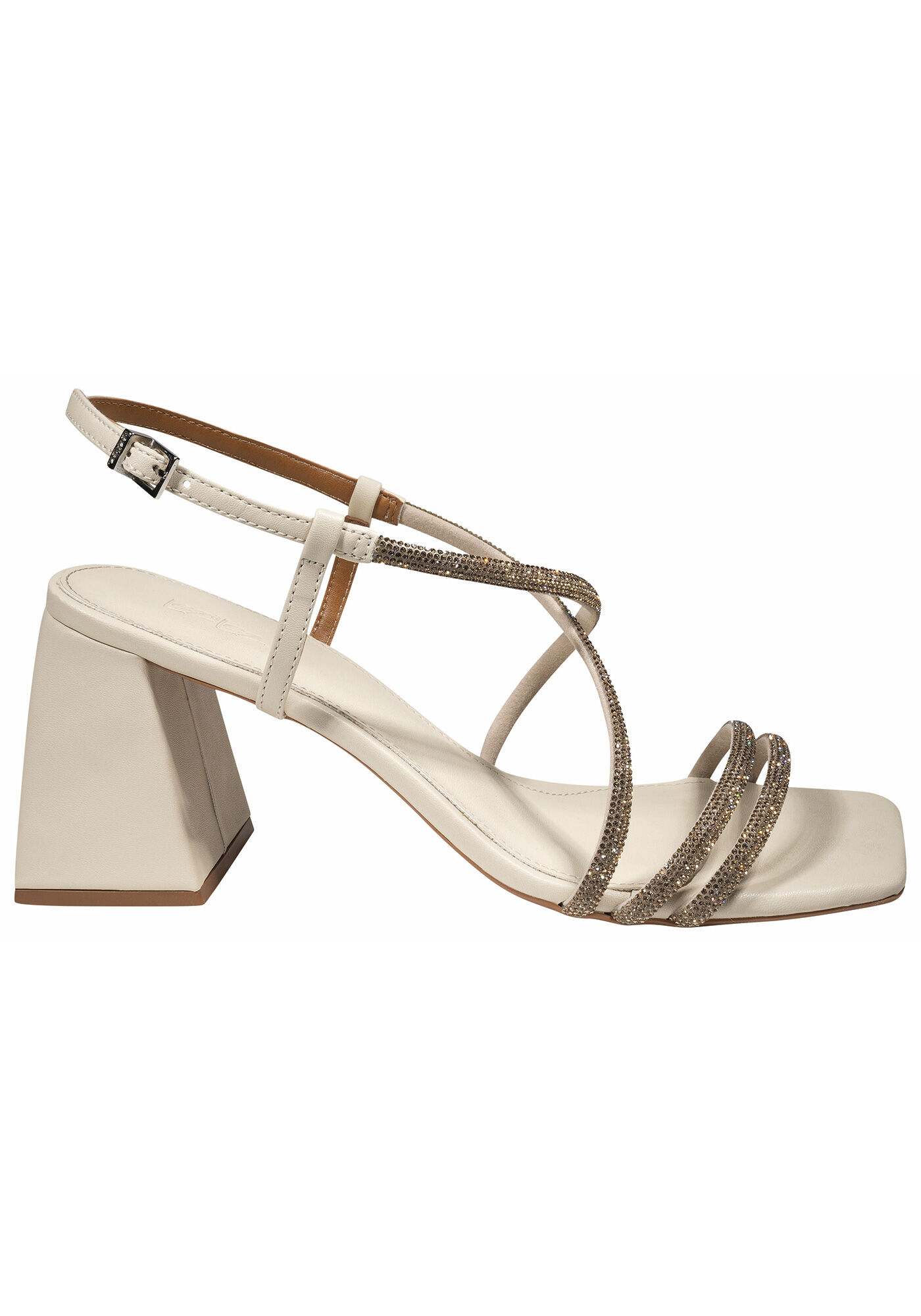 Sand&aacute;lia Salto M&eacute;dio Bloco Flare com Strass, , large.