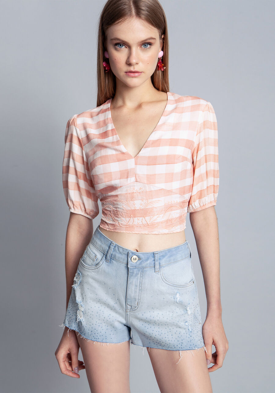 Shorts Jeans com Elastano, JEANS. Shorts Jeans com Elastano, JEANS, large.