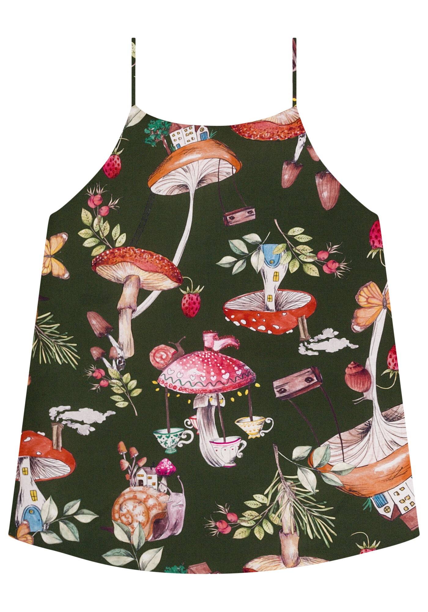 Blusa com Al&ccedil;as em Viscose Estampada, , large.