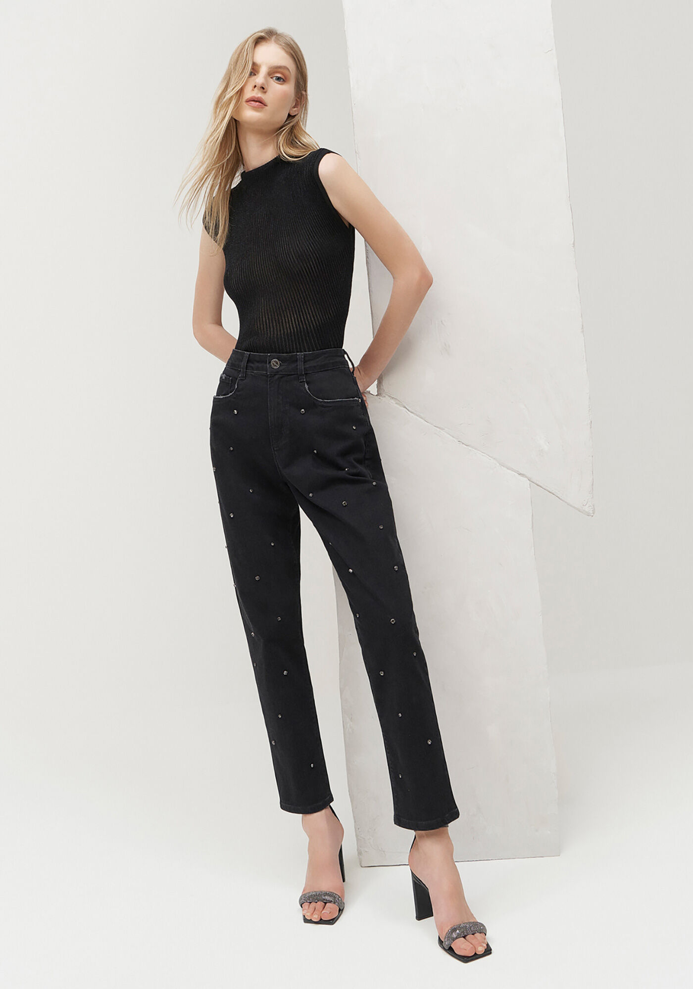 Regata em Tric&ocirc; Lurex com Gola, , large.