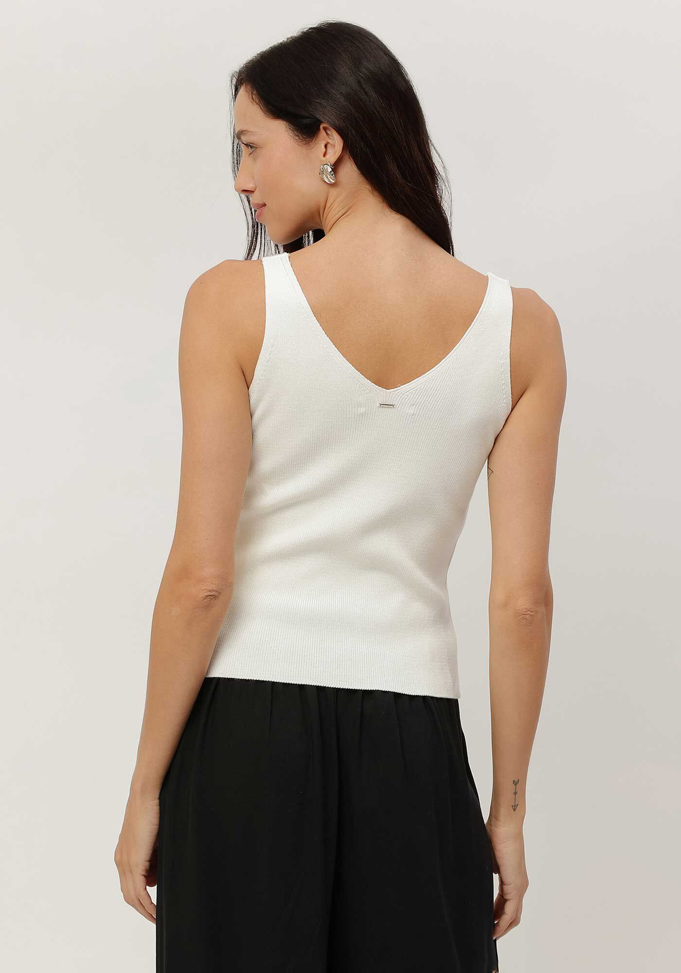 Regata em Tric&ocirc; com Decote V, , large.