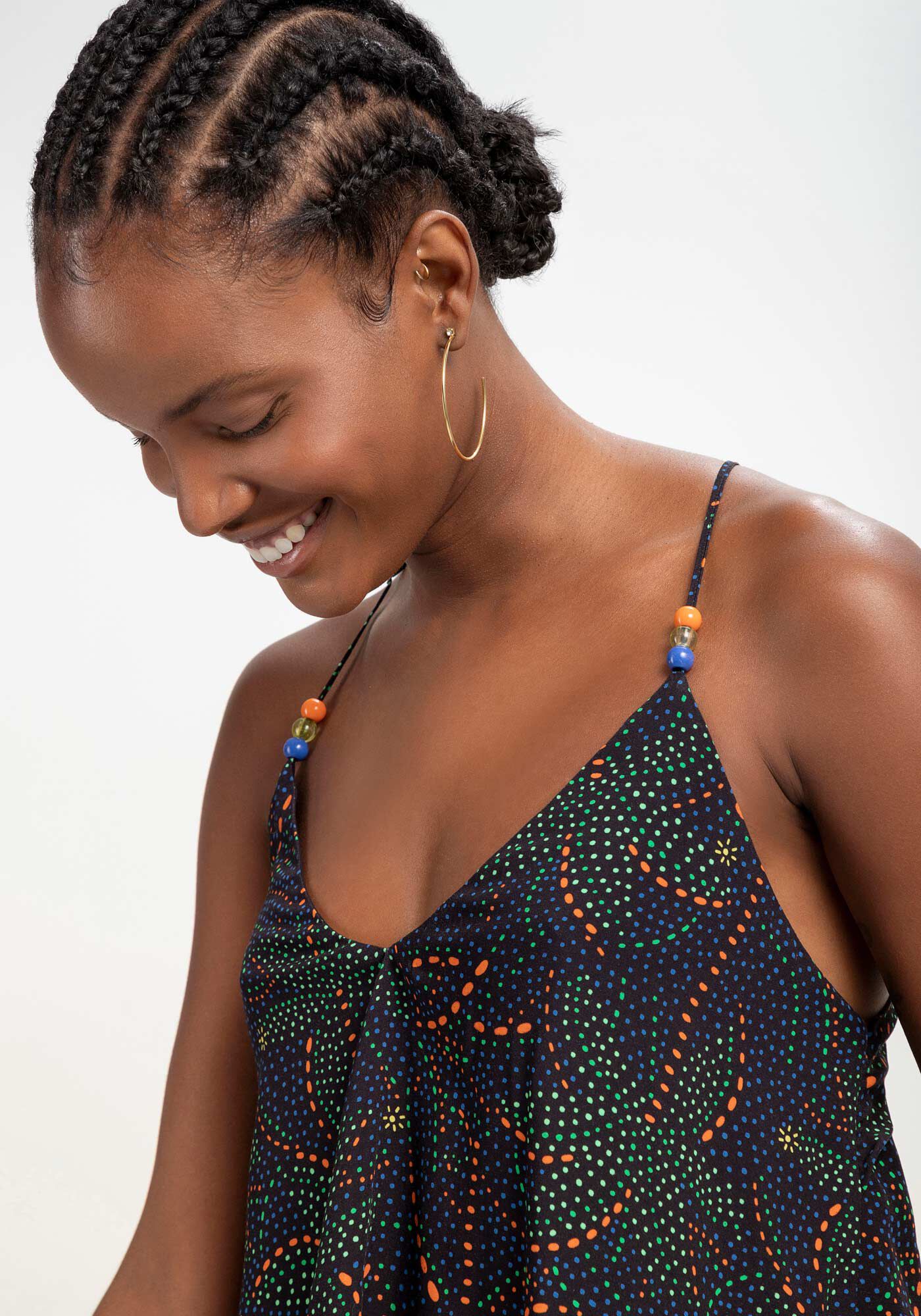 Blusa Estampada em Viscose com Recorte Costas, , large.