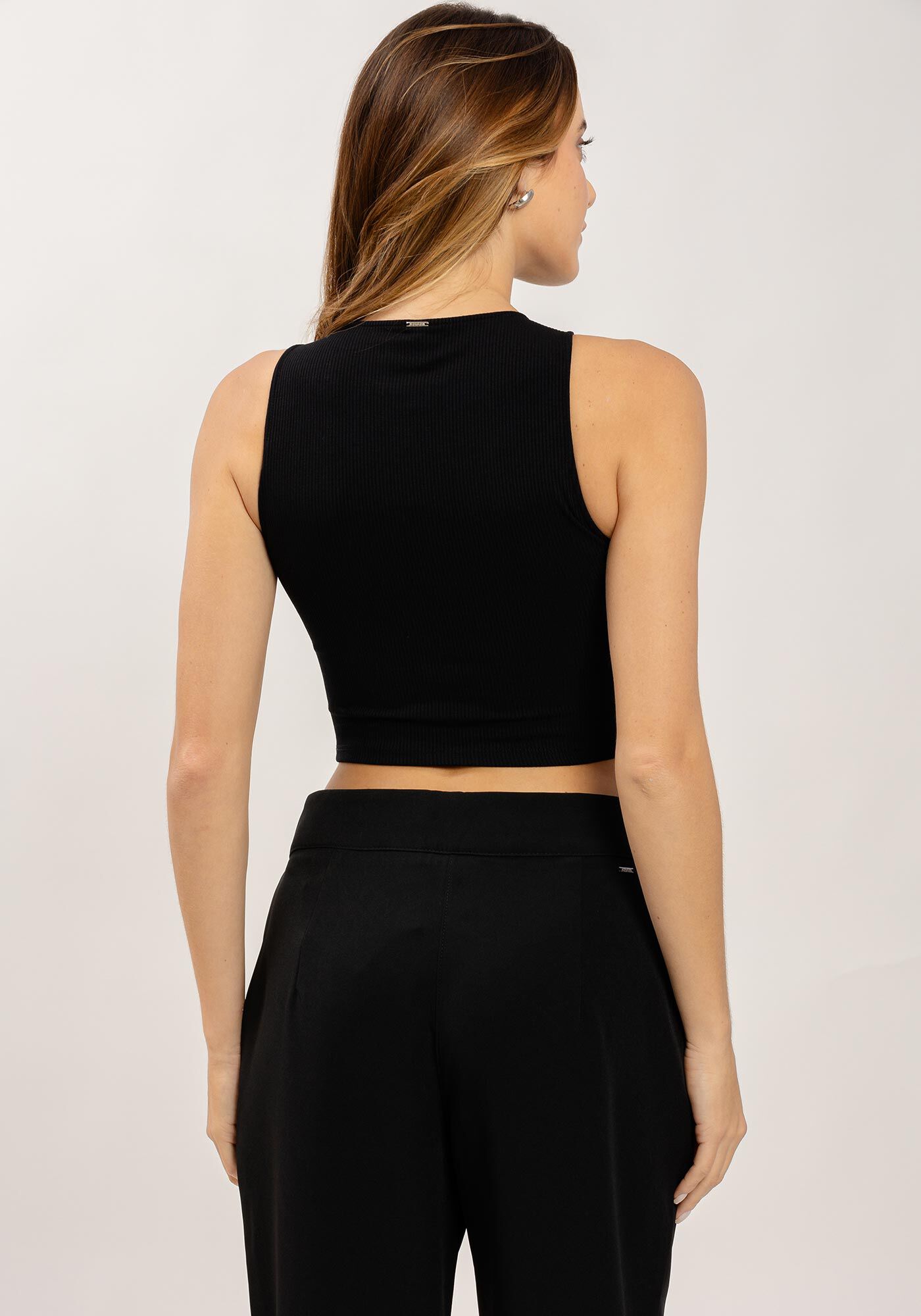 Regata Canelada Cropped com Franjas, , large.