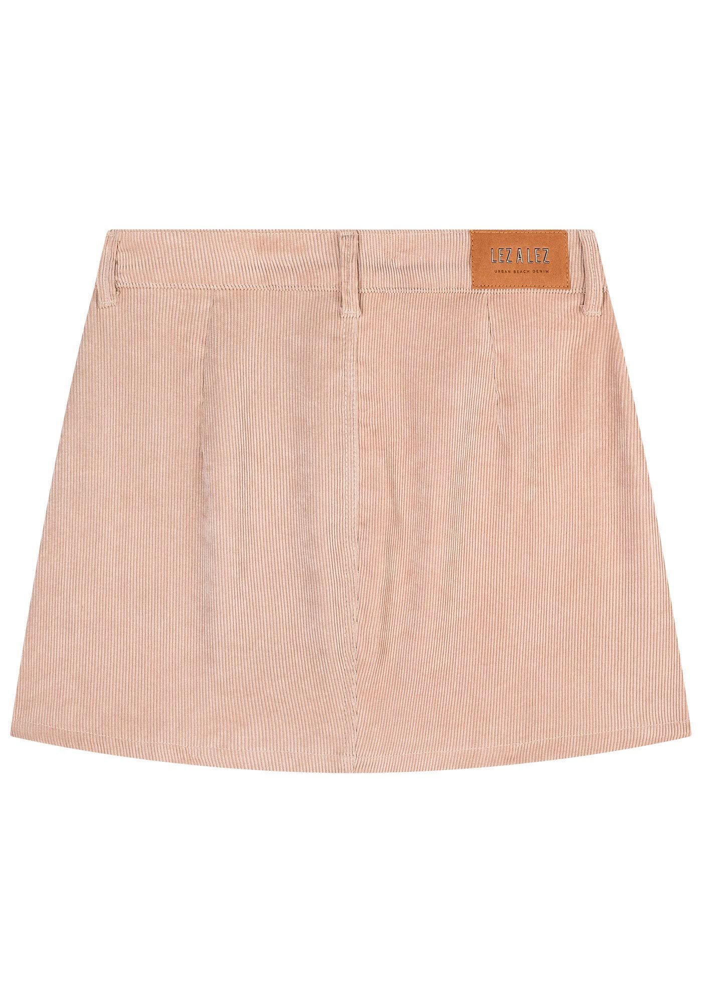 Saia Curta em Veludo com Bolso Cargo, BEGE FLAME, large.