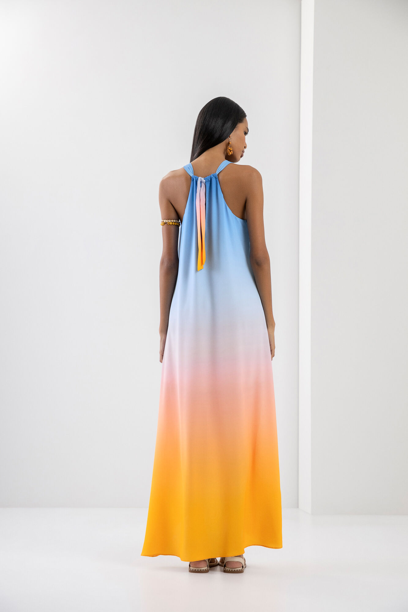 Vestido Midi Assim&eacute;trico com Estampa P&ocirc;r do Sol, POR DO SOL, large.