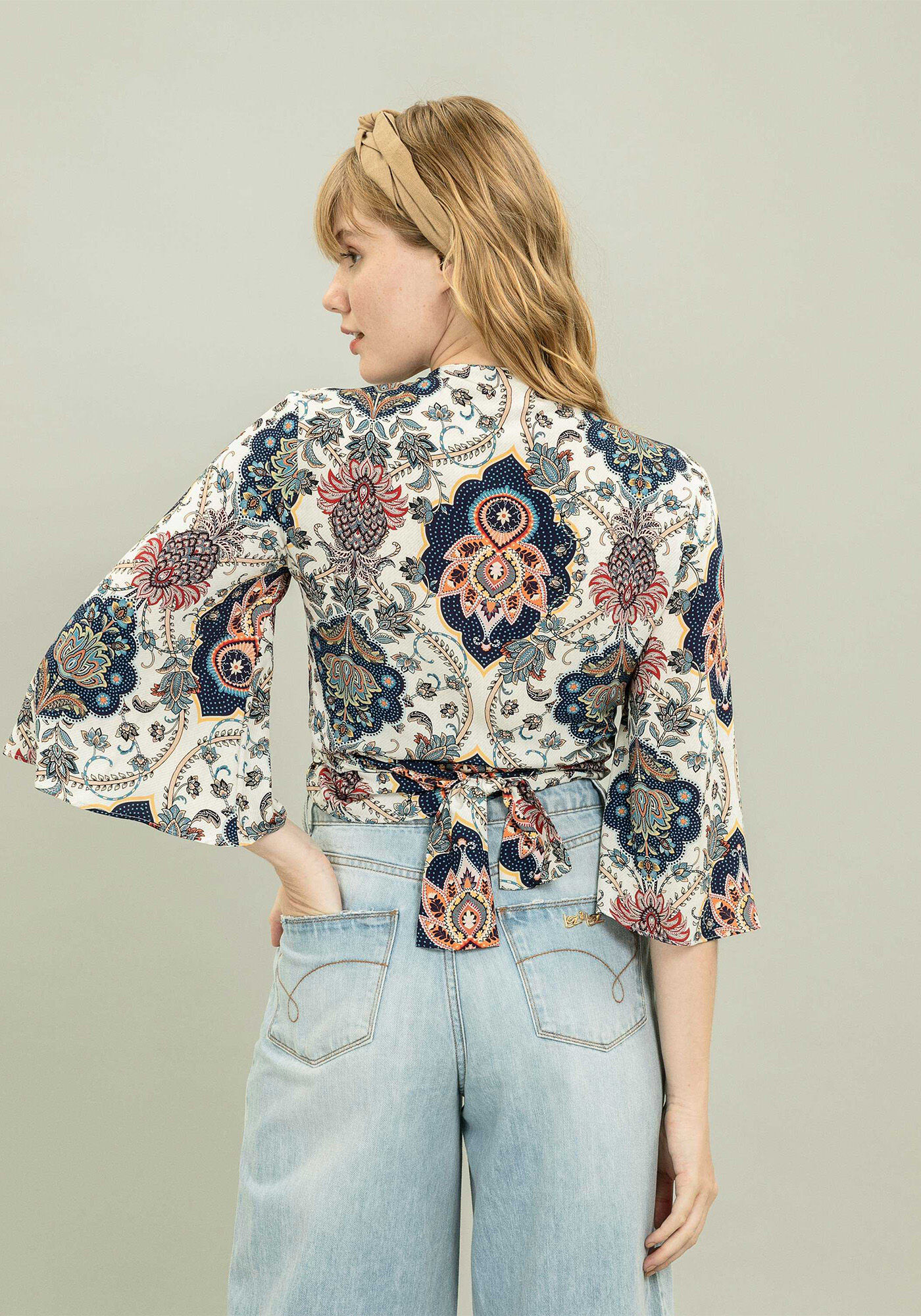 Blusa Envelope Estampa, , large.