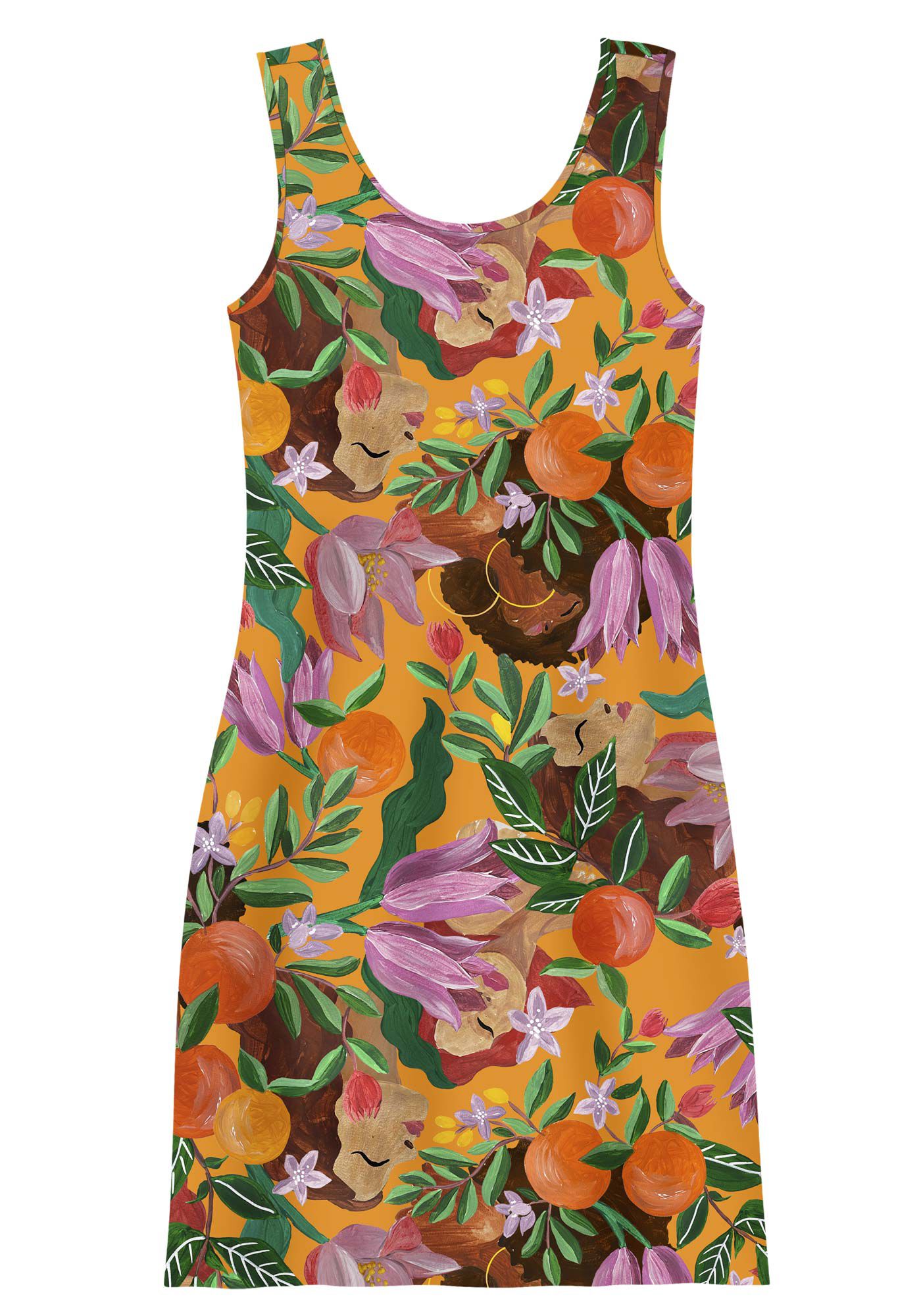 Vestido Curto Sem Mangas em Viscose Estampado, , large.