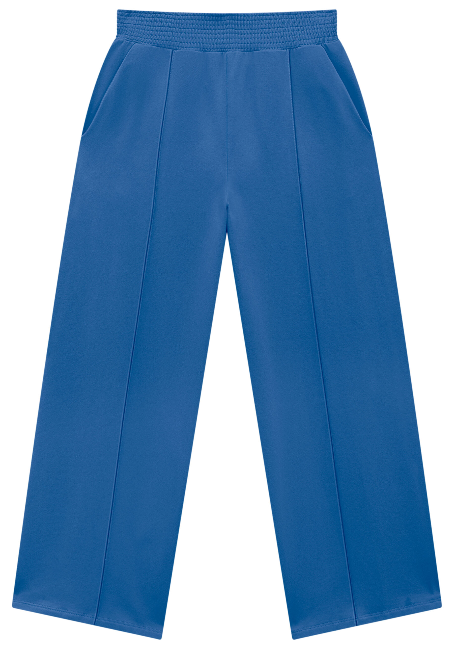 Calça Reta Molecotton Cintura Média, AZUL TINKER. Calça Reta Molecotton Cintura Média, AZUL TINKER, large.