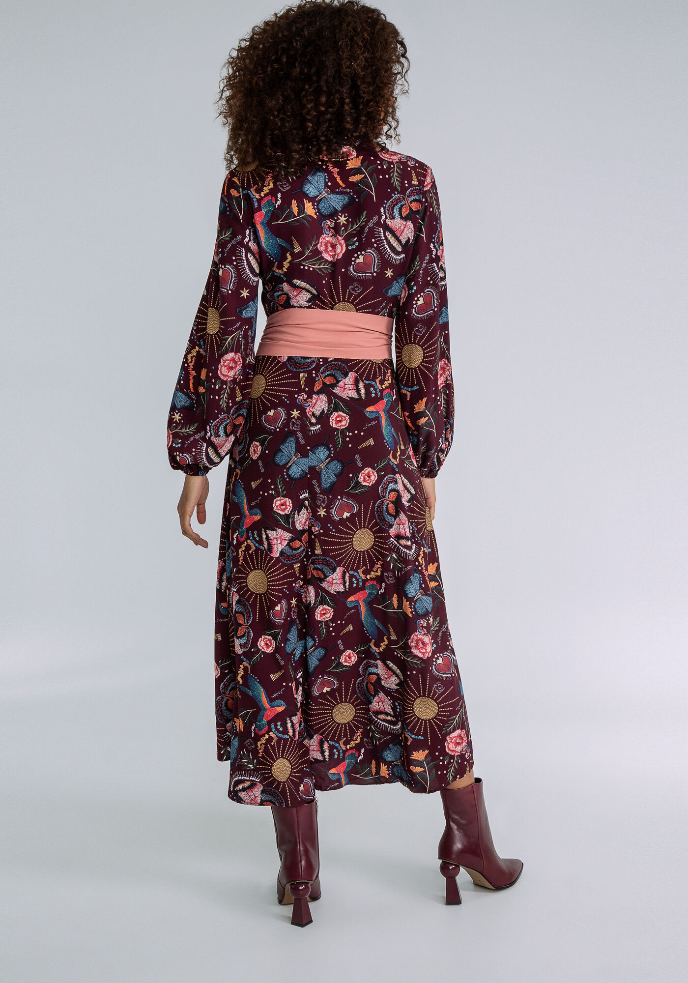 Vestido Estampado M&iacute;di com Faixa, JARDIM BORDADO, large.