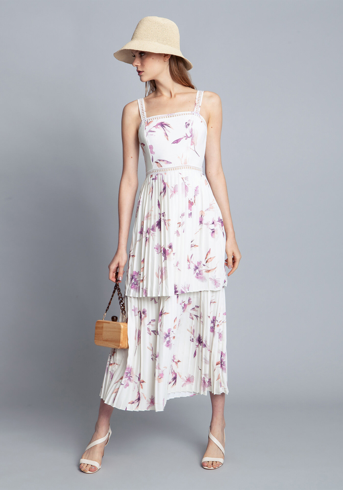 Vestido Tecido Poly Marocain Cha, , large.