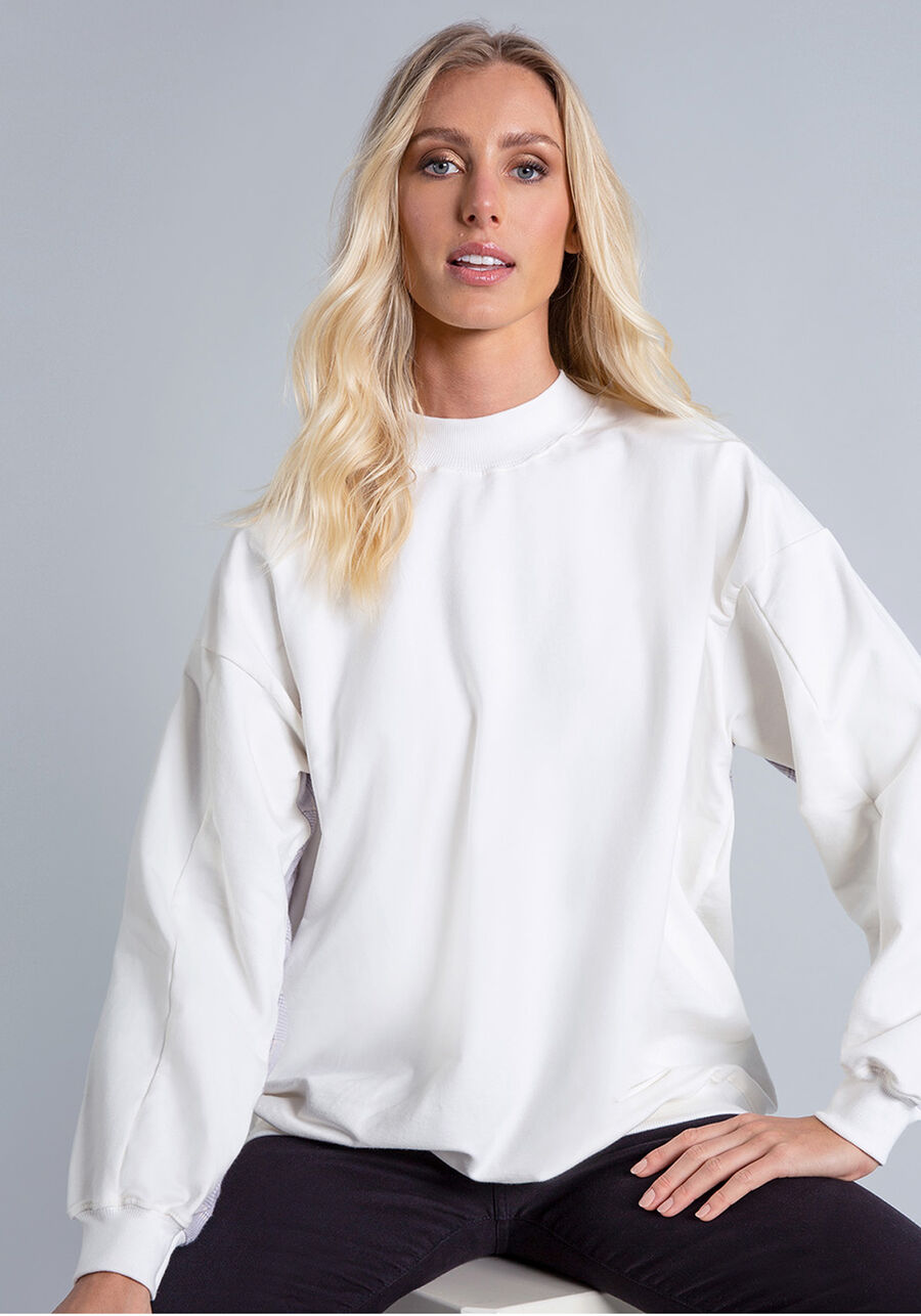 Blusão Oversized Bordado, BRANCO OFF WHITE, large.