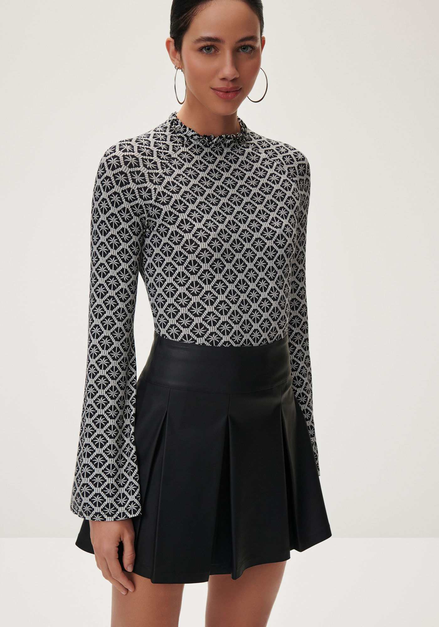 Blusa flare estampada sale