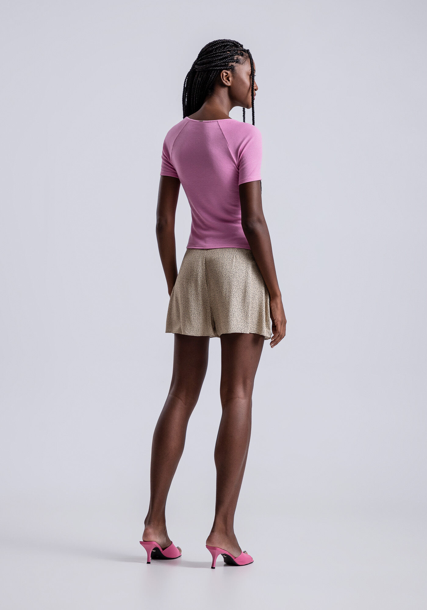 Blusa Manga Curta Canelada com Franzido Busto, , large.