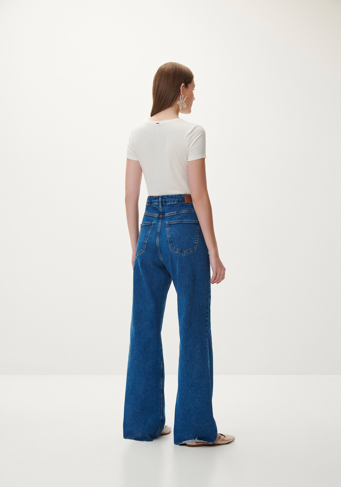 Blusa Manga Curta em Malha Modal Cropped, , large.