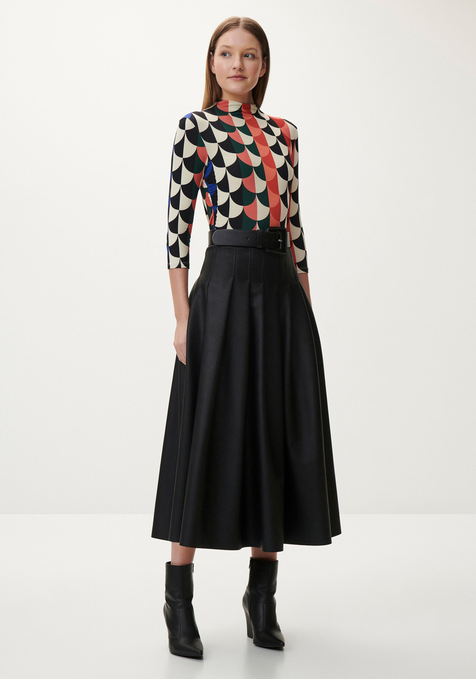 Blusa Manga 3/4 Estampada com Franzido Lateral, . Blusa Manga 3/4 Estampada com Franzido Lateral, , large.