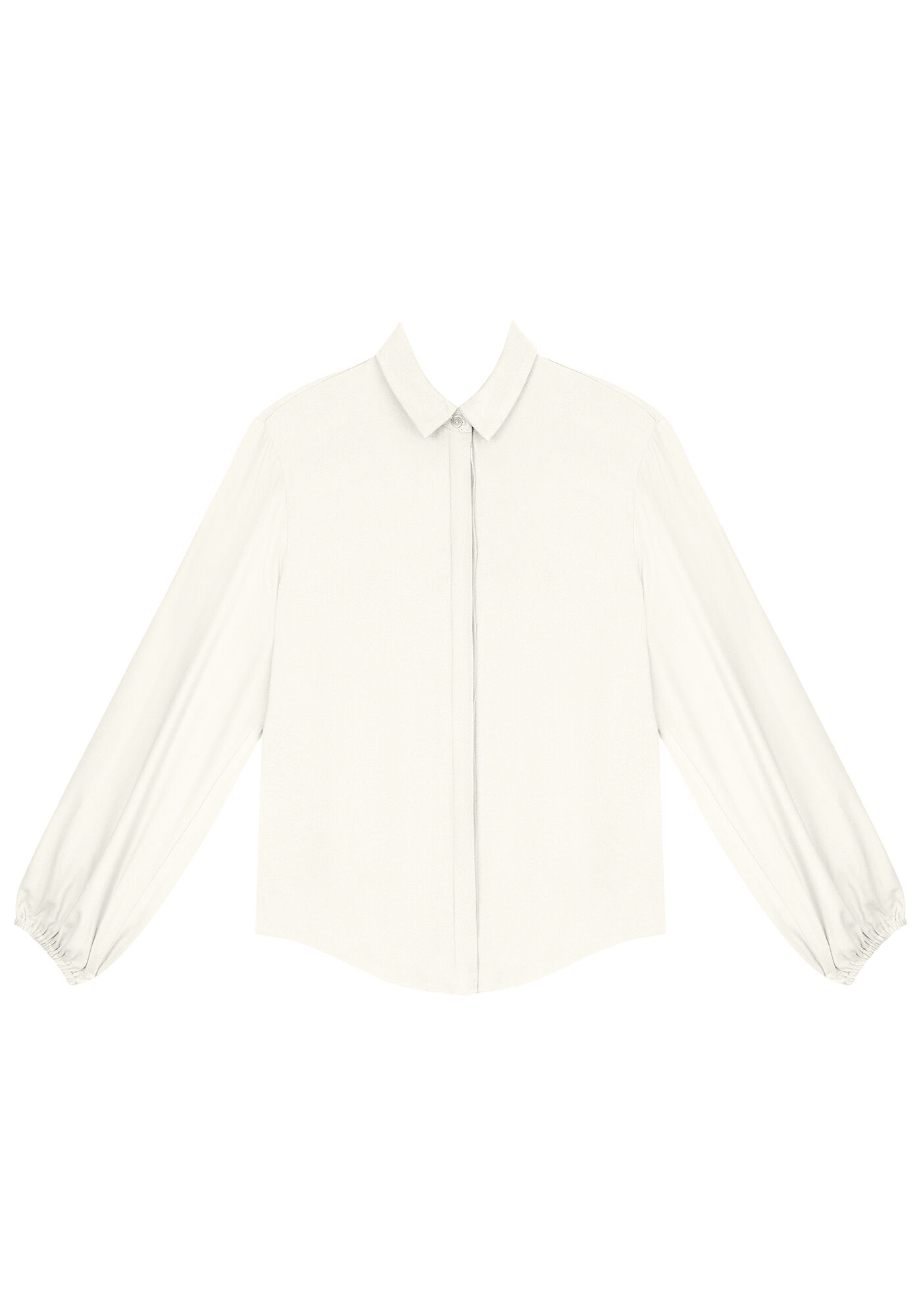 Camisa Manga Longa Bufante em Crepe, , large.