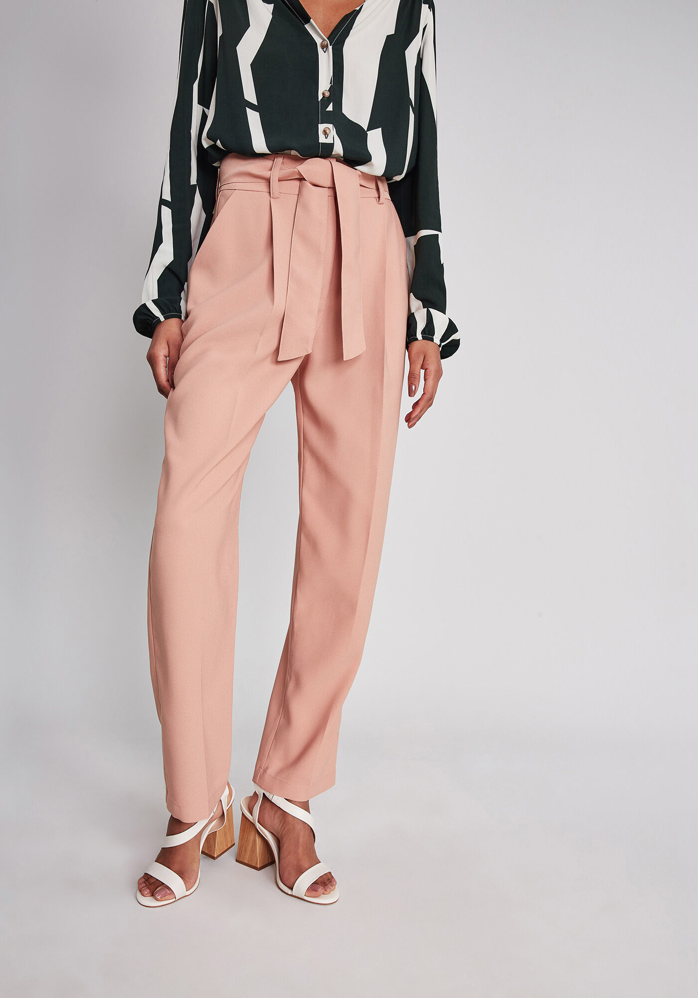 Cal&ccedil;a Cintura Alta com Cinto, , large.