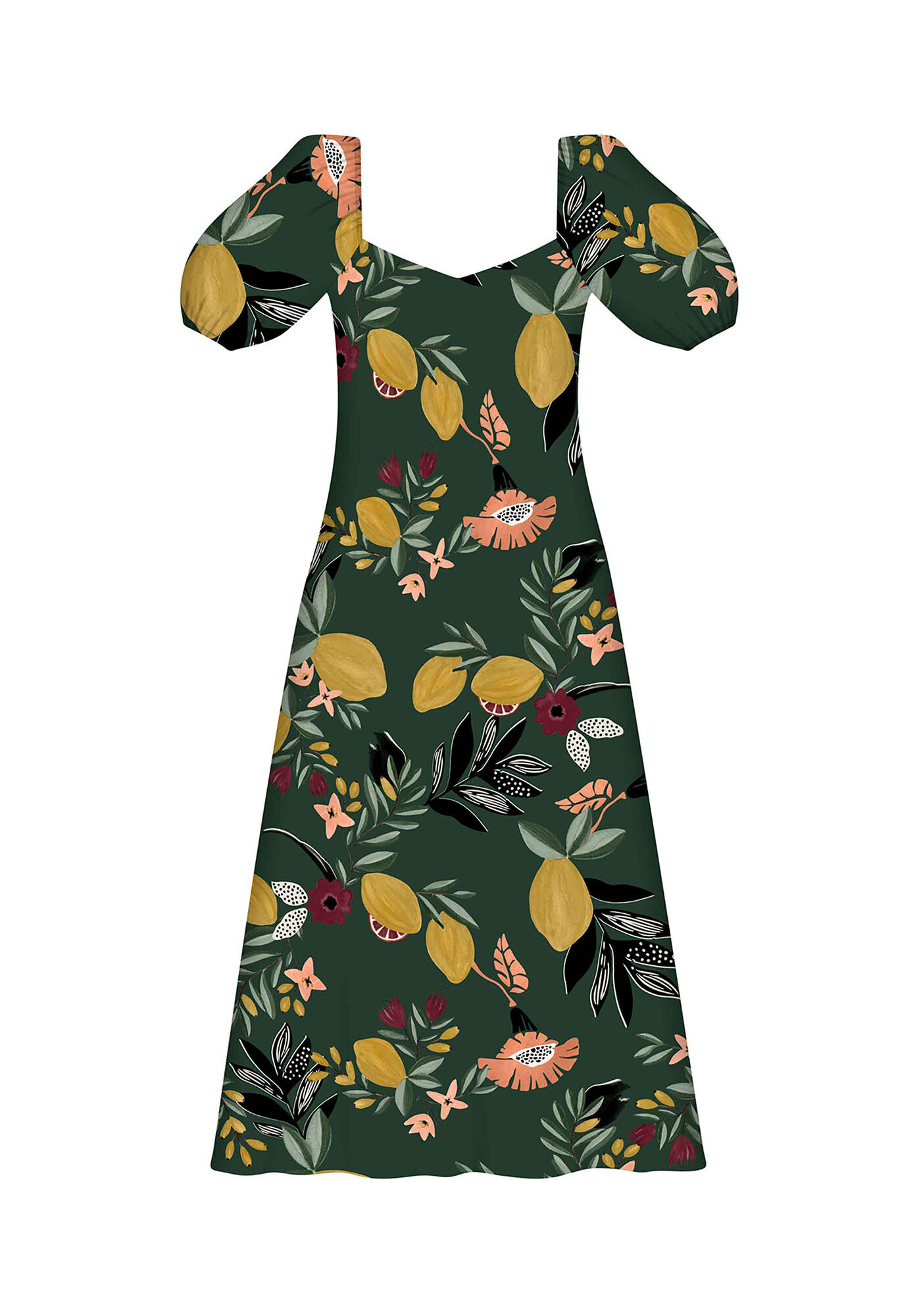 Vestido Tecido Rayon Bali Midi, , large.