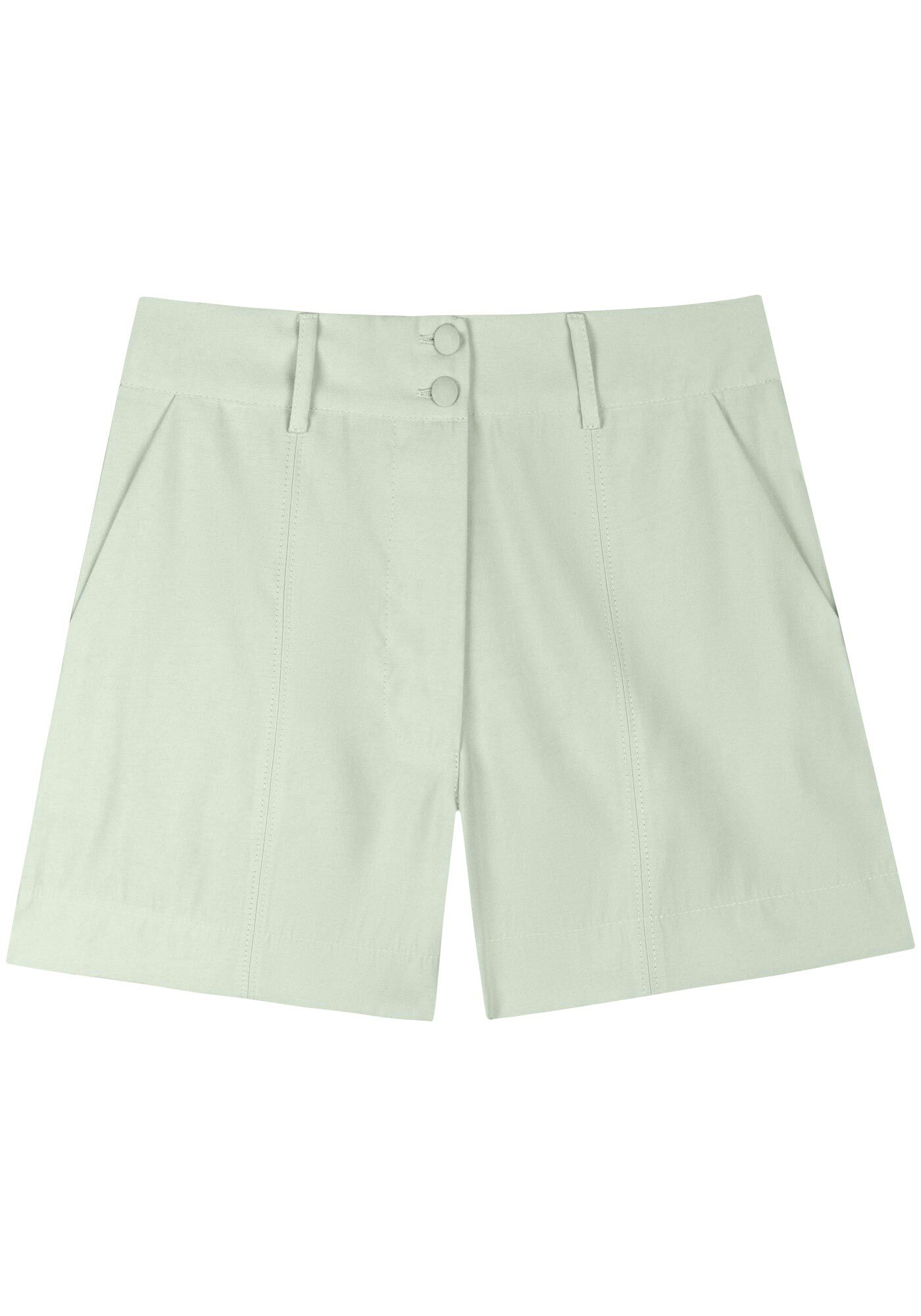 Shorts Curto Em Alfaiataria Com Cintura Alta E Bolsos, , large.