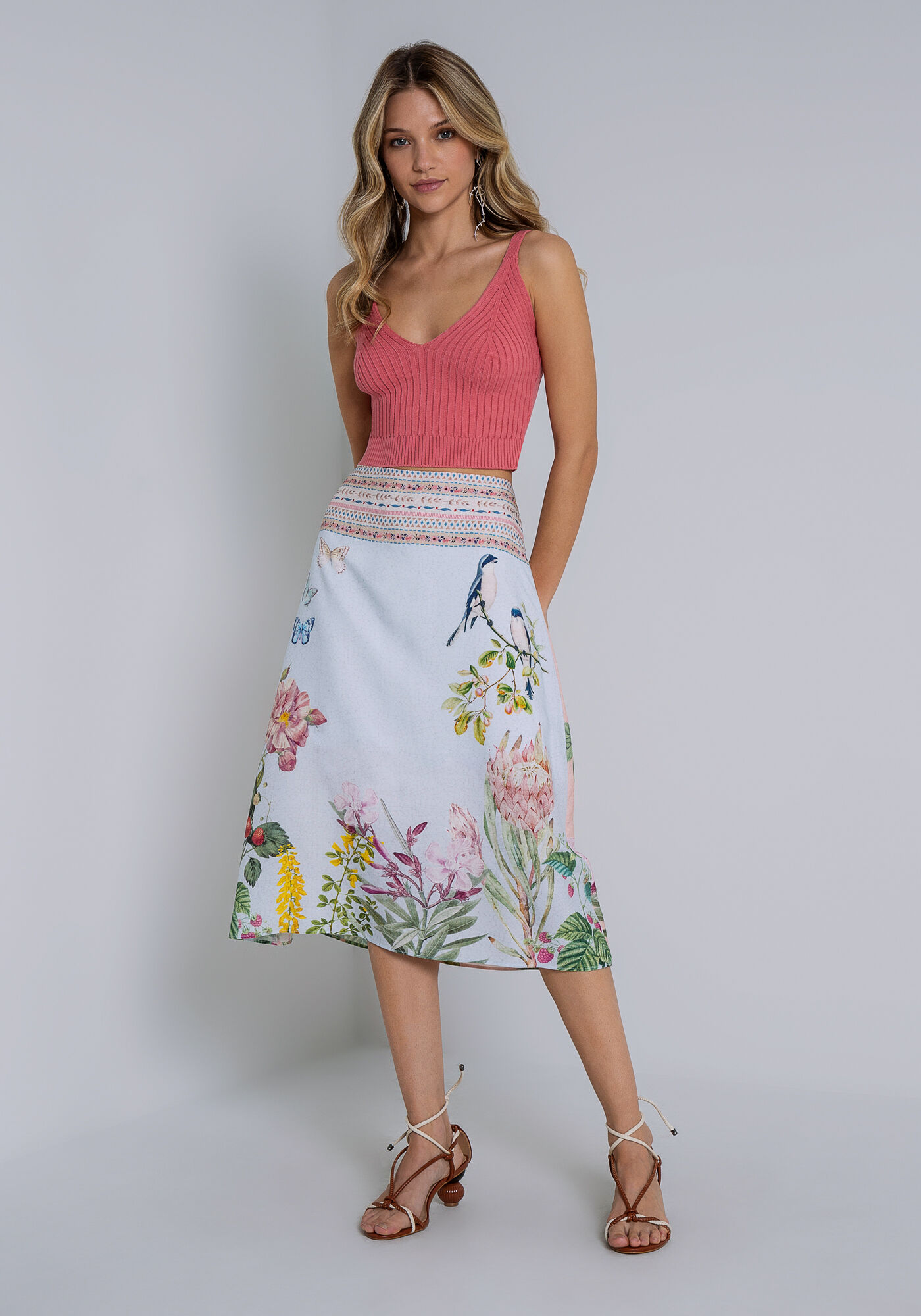 Blusa com Al&ccedil;as Cropped Tric&ocirc;, , large.