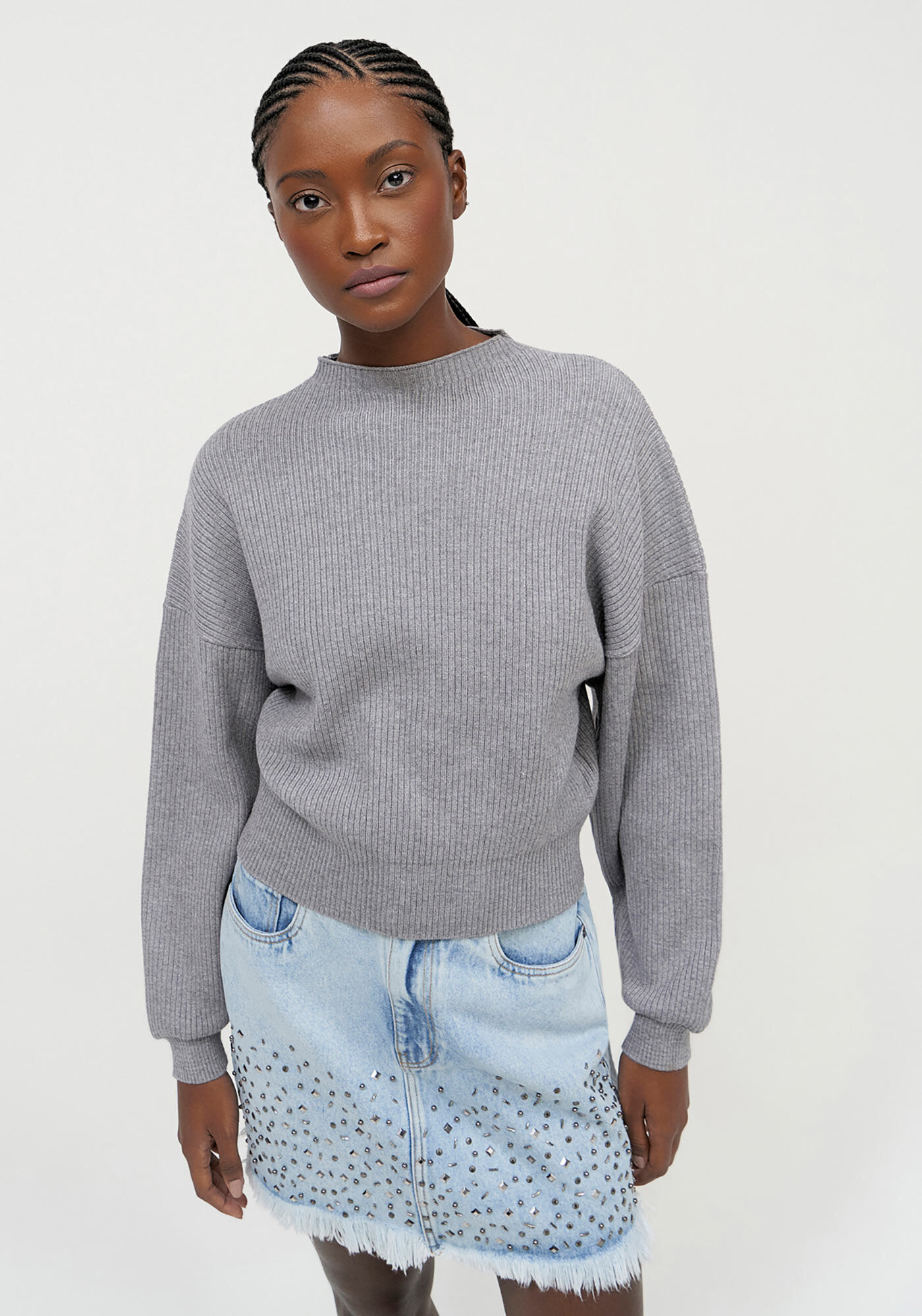 Blus&atilde;o em Tric&ocirc; com Manga Bufante, , large.