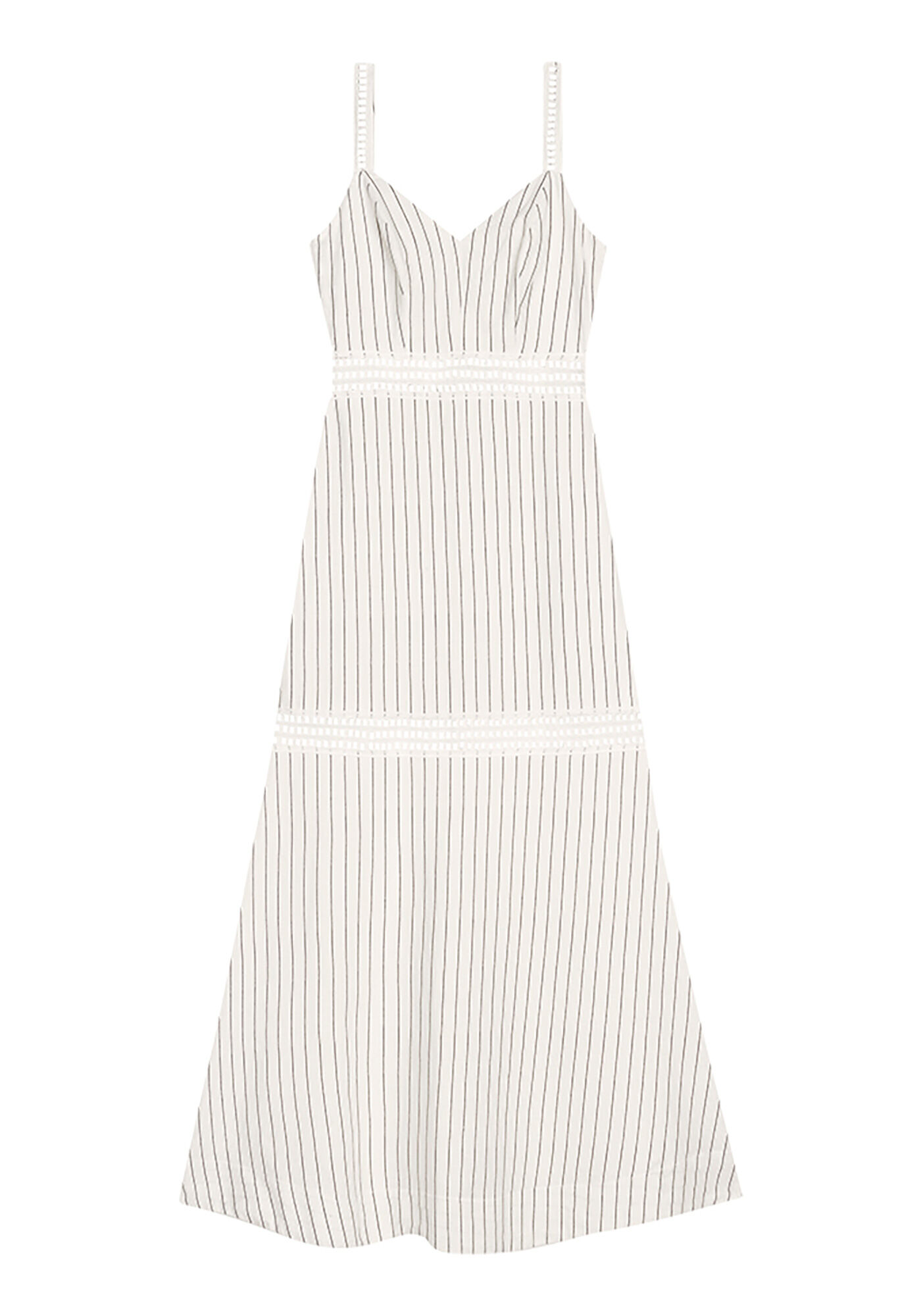 Vestido Longo Estampado em Linho com Renda, ARACI, large.