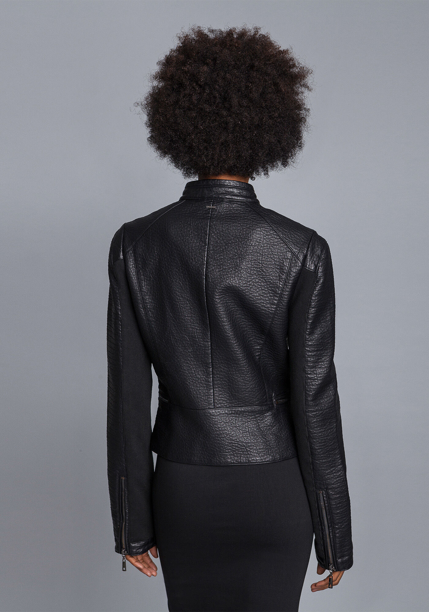 Jaqueta Biker Gola Alta Z&iacute;per, , large.