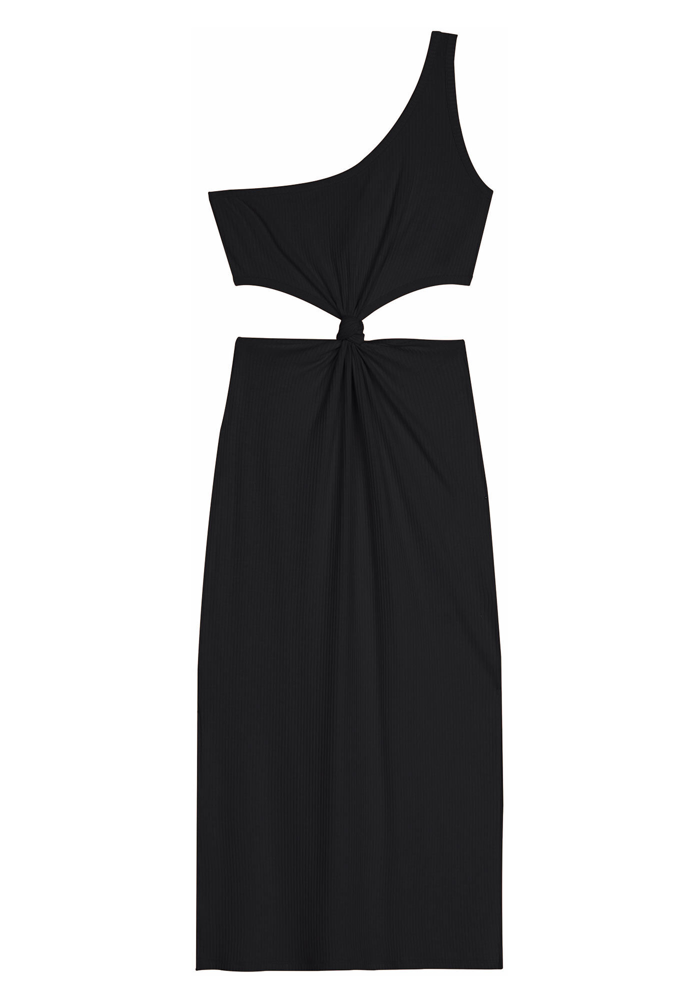 Vestido Midi Ombro S&oacute; Canelado com Cut Out, , large.