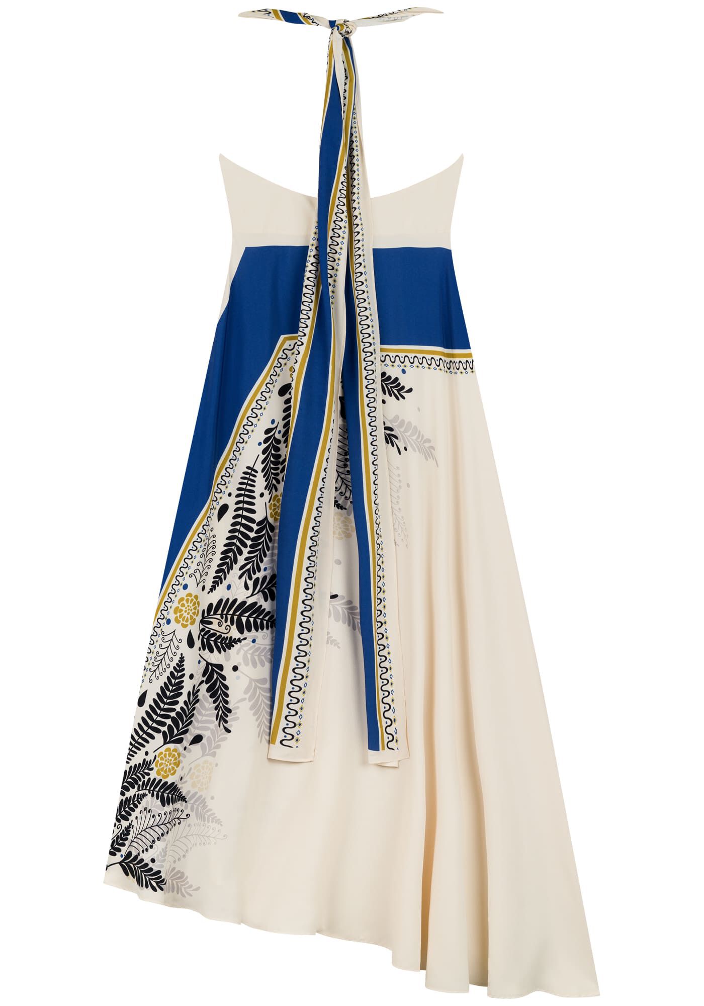 Vestido Longo Fluido Forrado Com Decote Em V, , large.