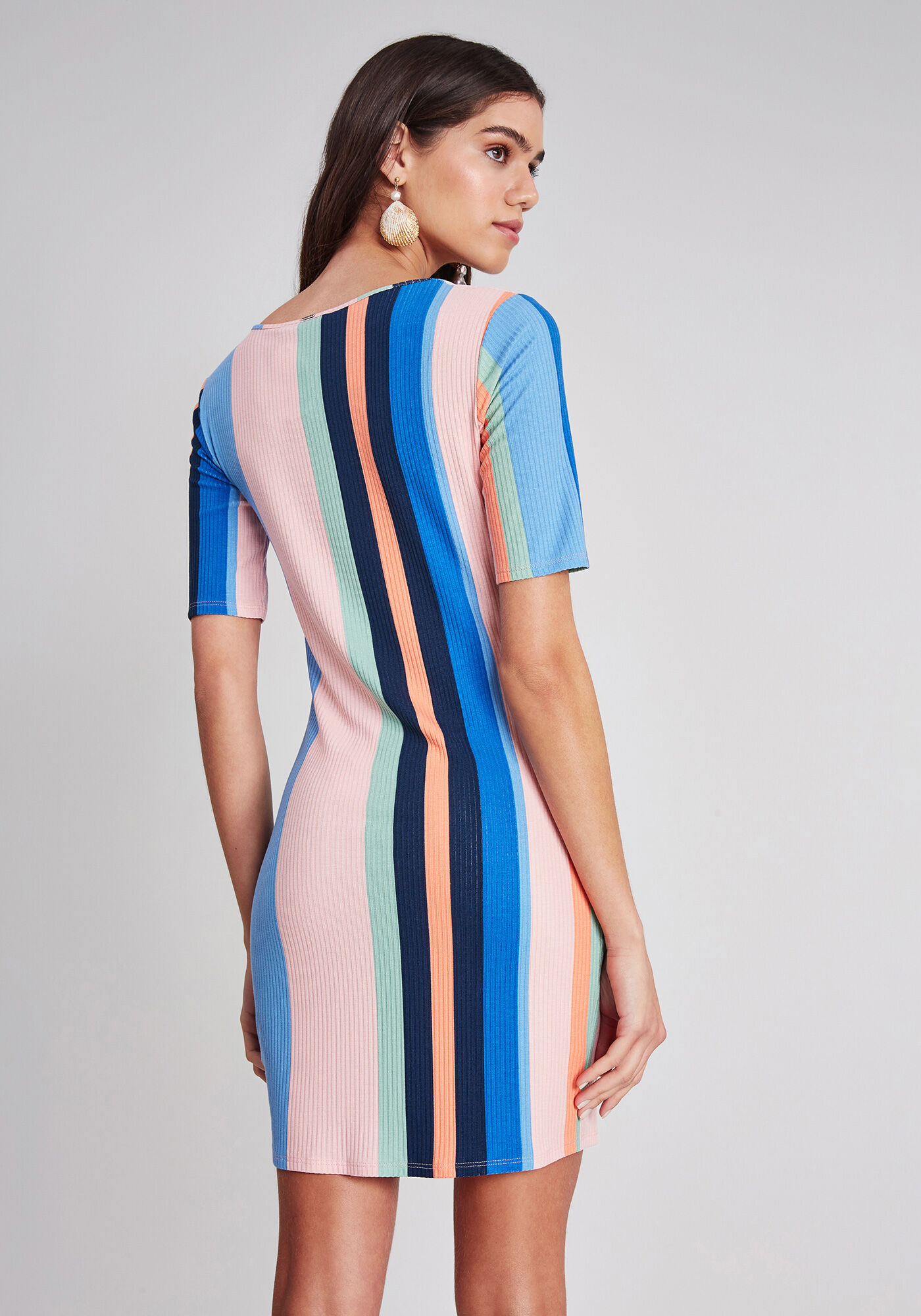 Vestido Decote V Justo Estampa, , large.