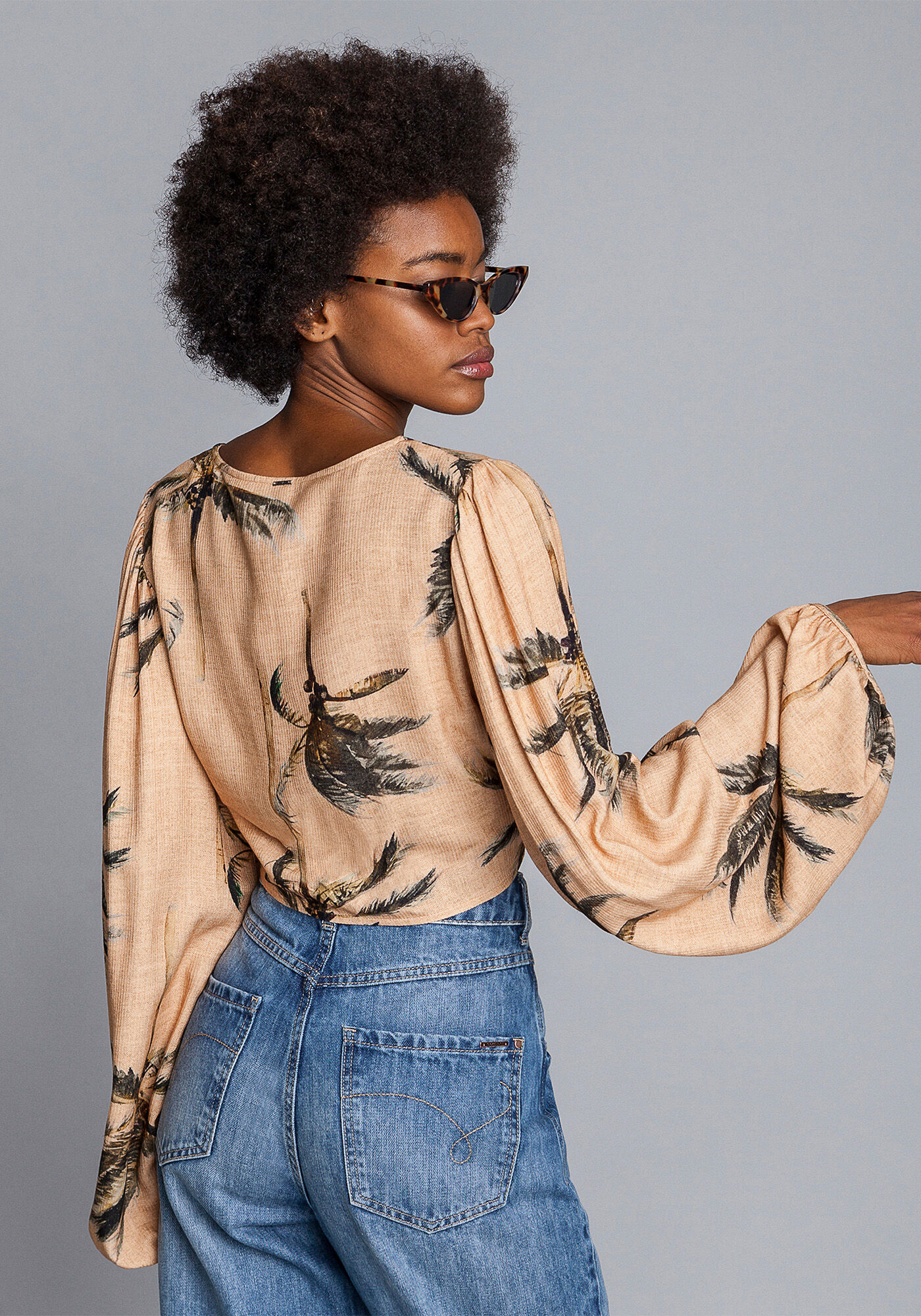 Blusa Cropped Manga Bufante, , large.