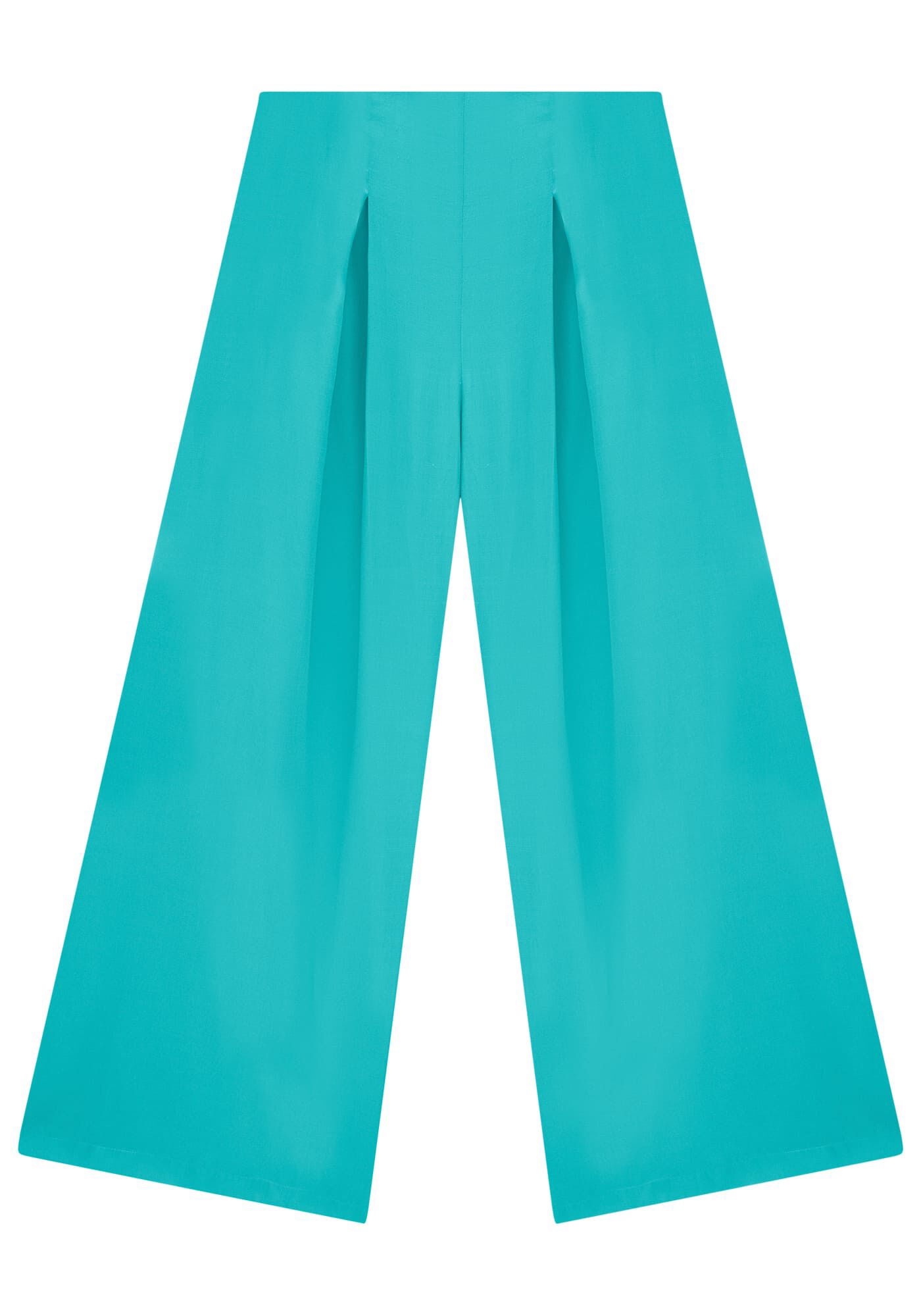 Cal&ccedil;a Pantalona Cintura Alta com Pregas, , large.