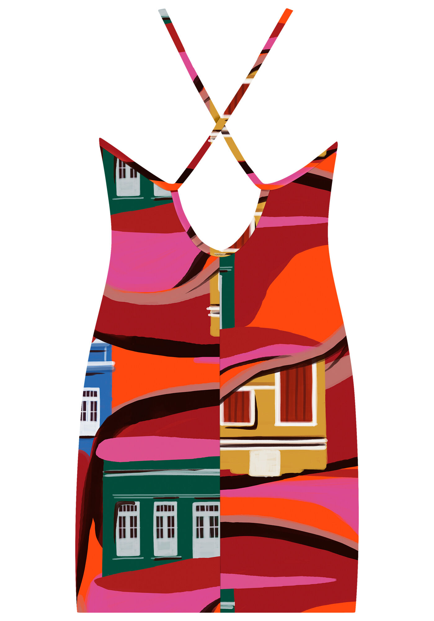 Vestido Estampado Canelado com Al&ccedil;as, , large.