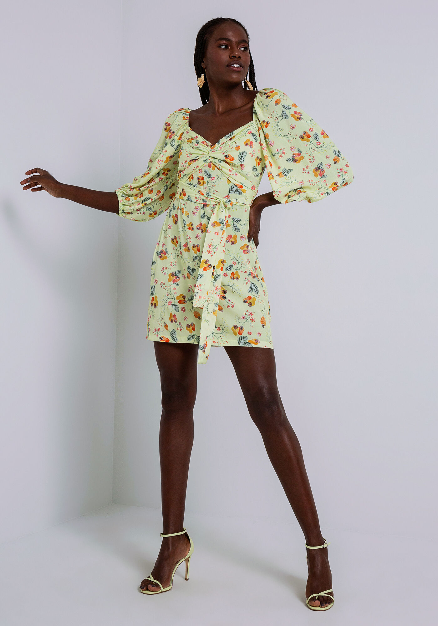 Vestido Manga 3/4 transpassado, , large.