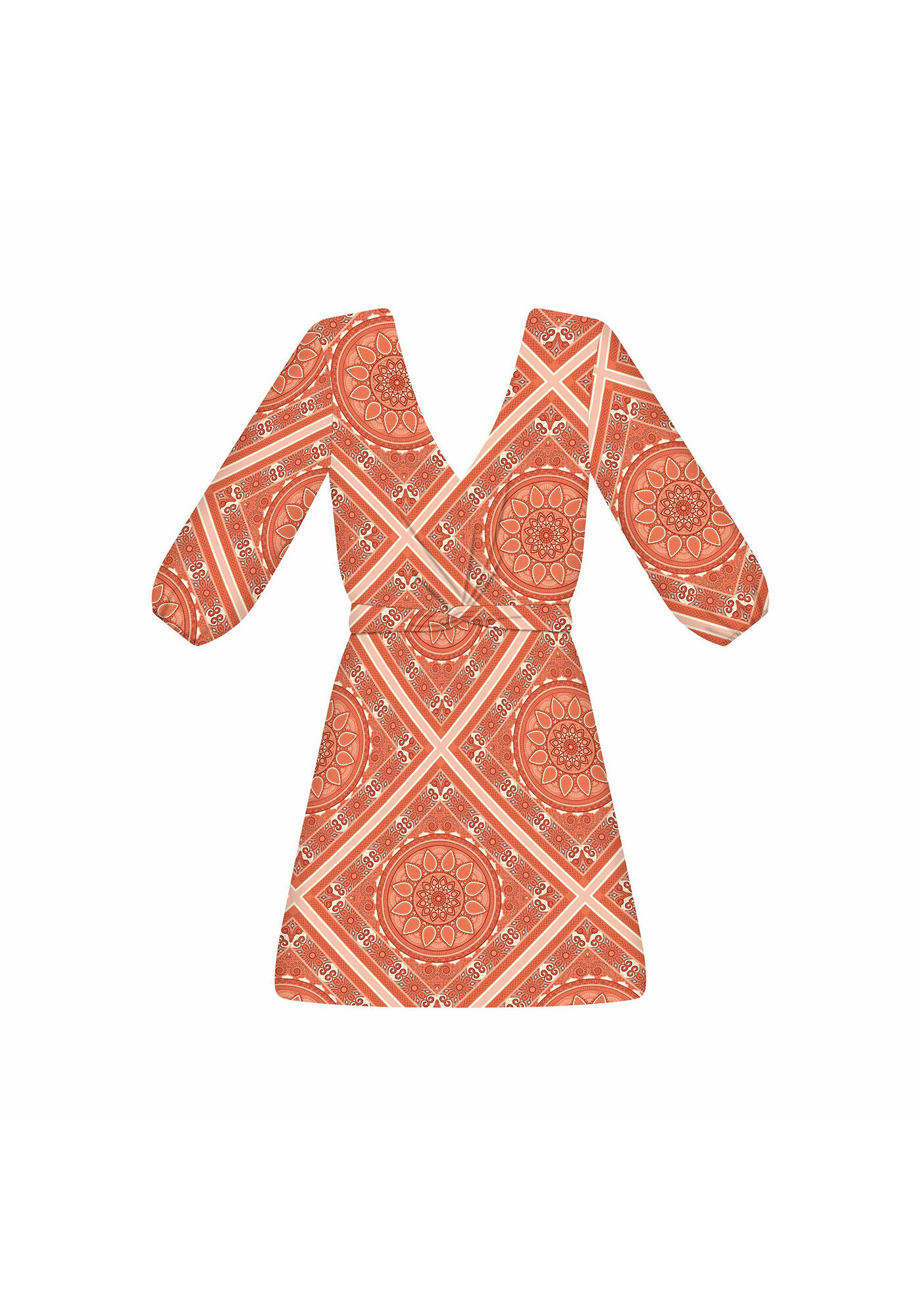 Vestido Manga 3/4 Transpasse, , large.