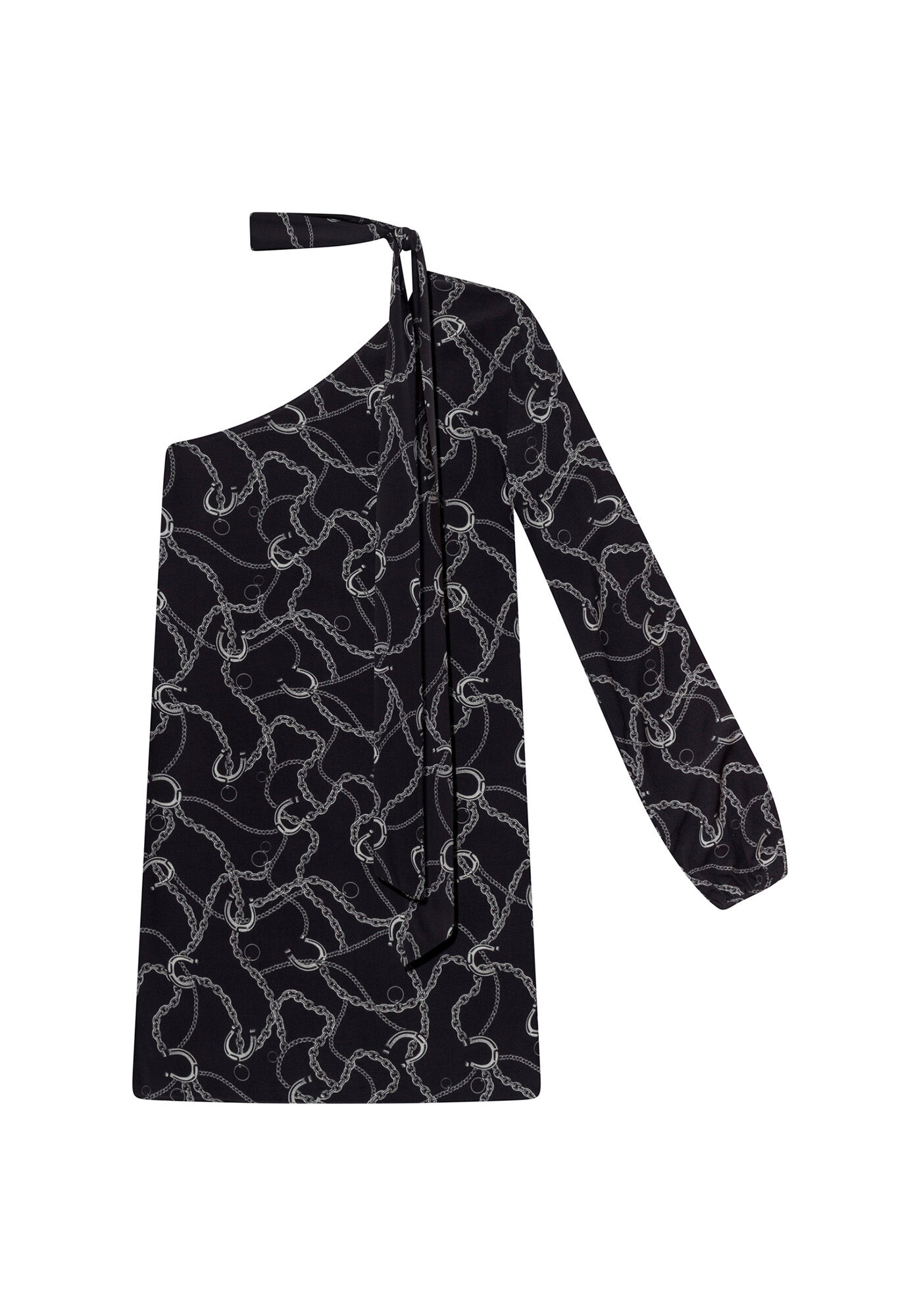 Vestido Ombro S&oacute; com Faixa Tecido, , large.