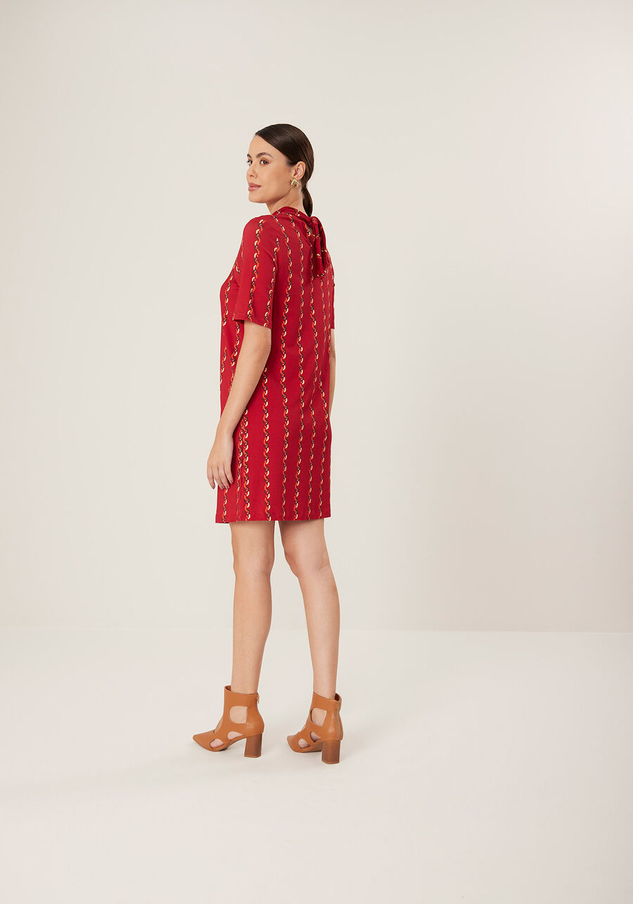 Vestido Curto Estampado Com Gola Alta Em Moletom De Viscose, . Vestido Curto Estampado Com Gola Alta Em Moletom De Viscose, , large.