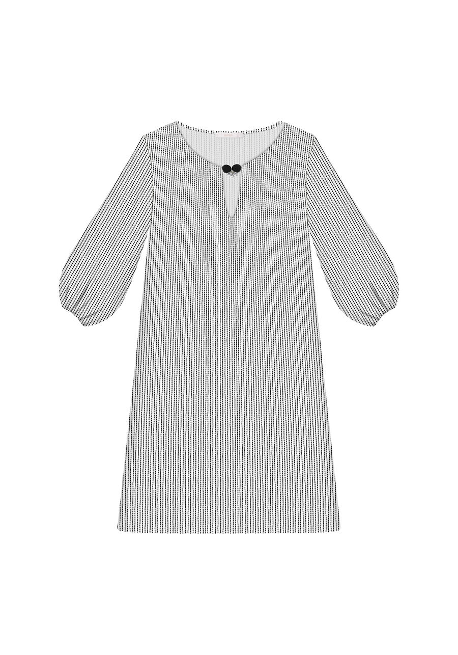 Vestido Curto Estampado Manga 3/4, . Vestido Curto Estampado Manga 3/4, , large.