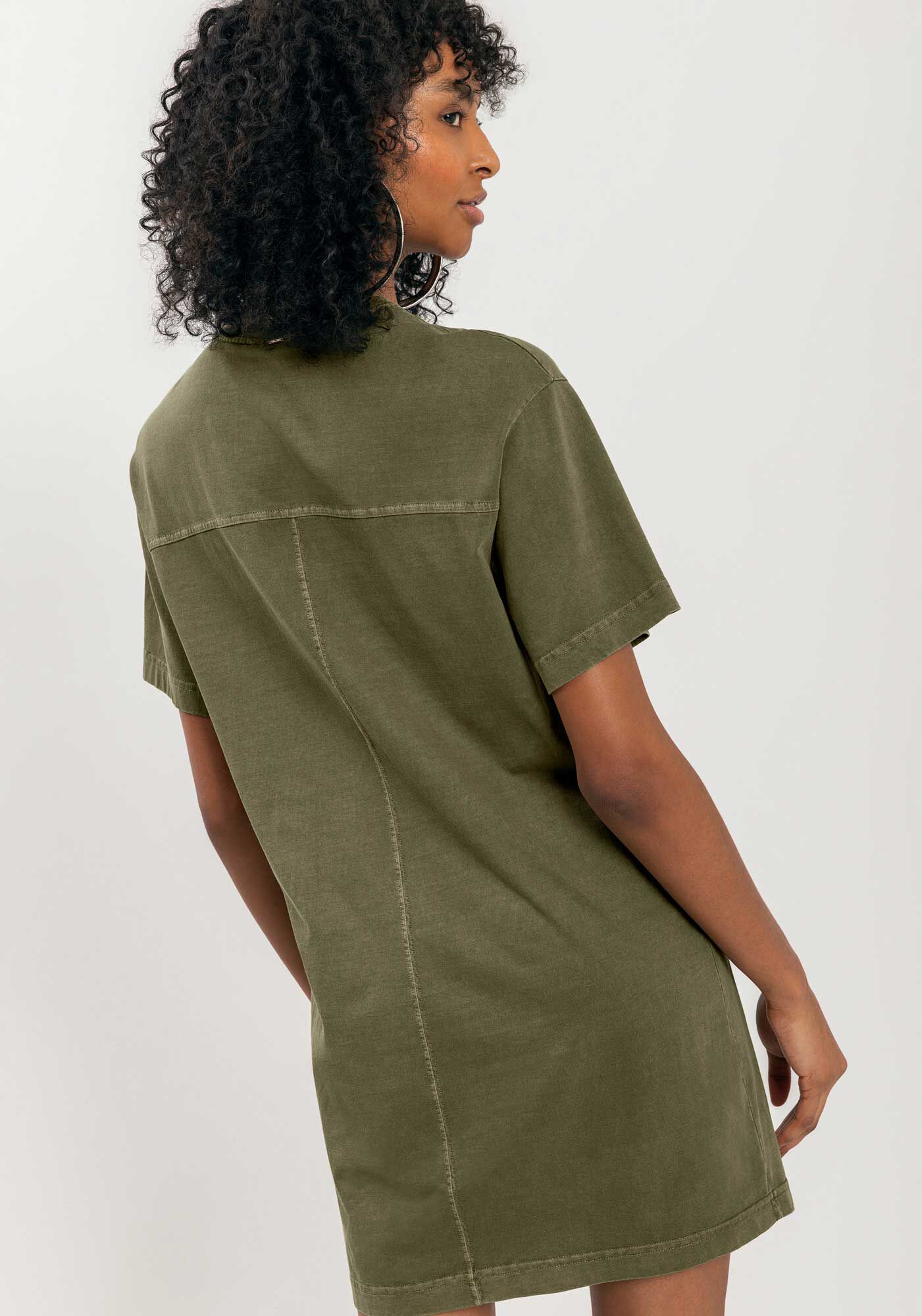 Vestido Curto Com Bordado Na Gola Em Malha De Algod&atilde;o, , large.