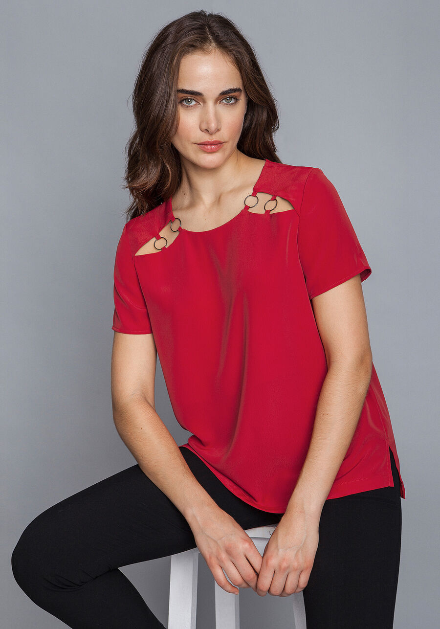 Blusa Recorte Argolas, VERMELHO, large.