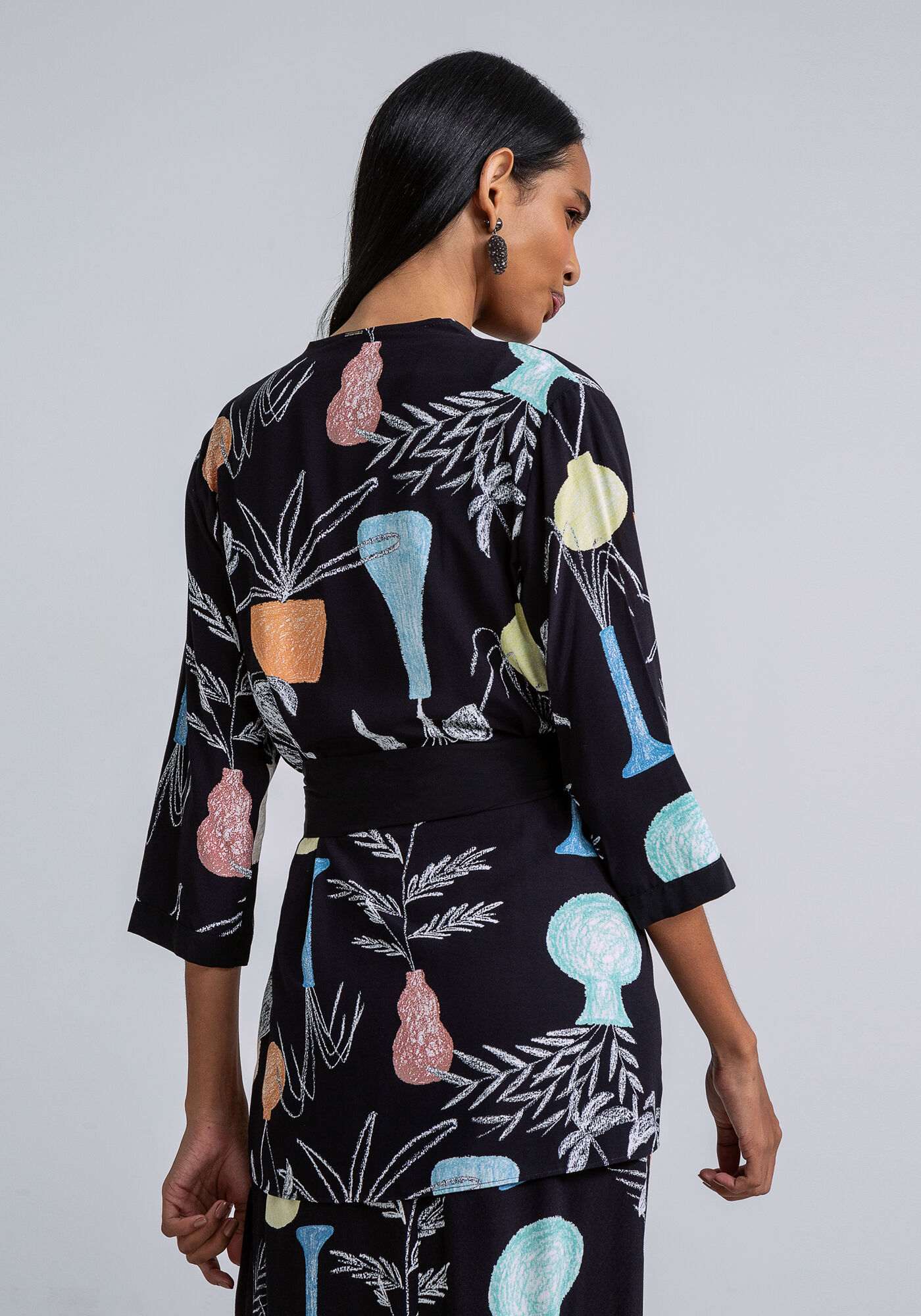 Blusa Kimono com Faixa Estampa, EXPRESSAO, large.