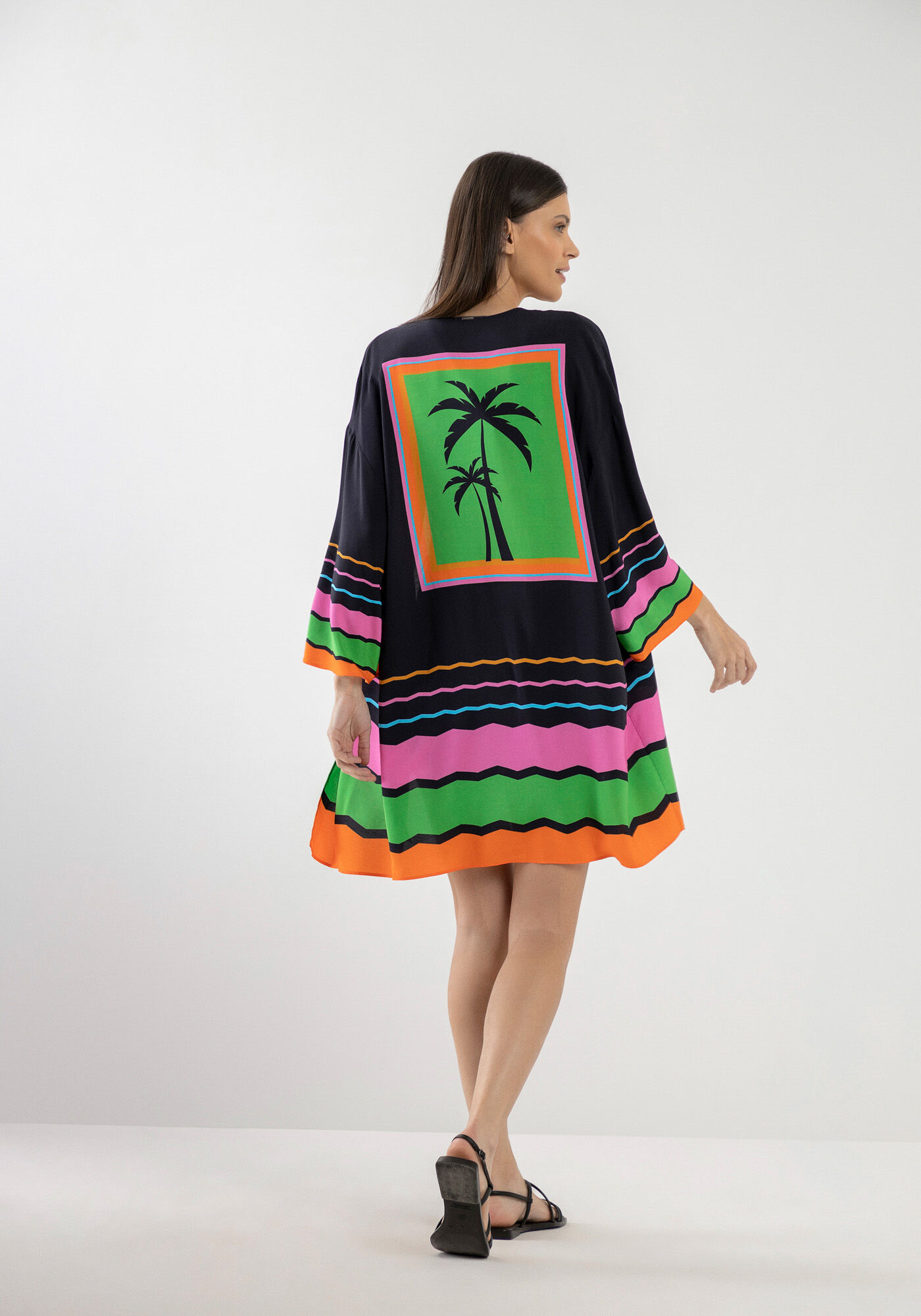 Kimono Alongado com Estampa Horizonte, HORIZONTE, large.