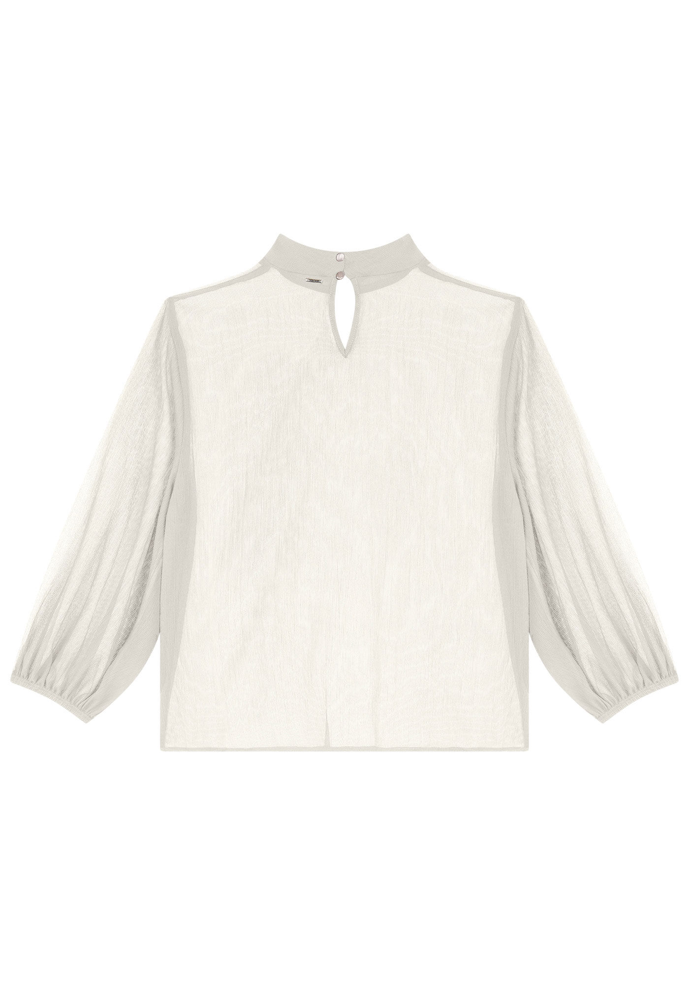 Blusa Manga Bufante com transparente, BRANCO OFF WHITE, large.
