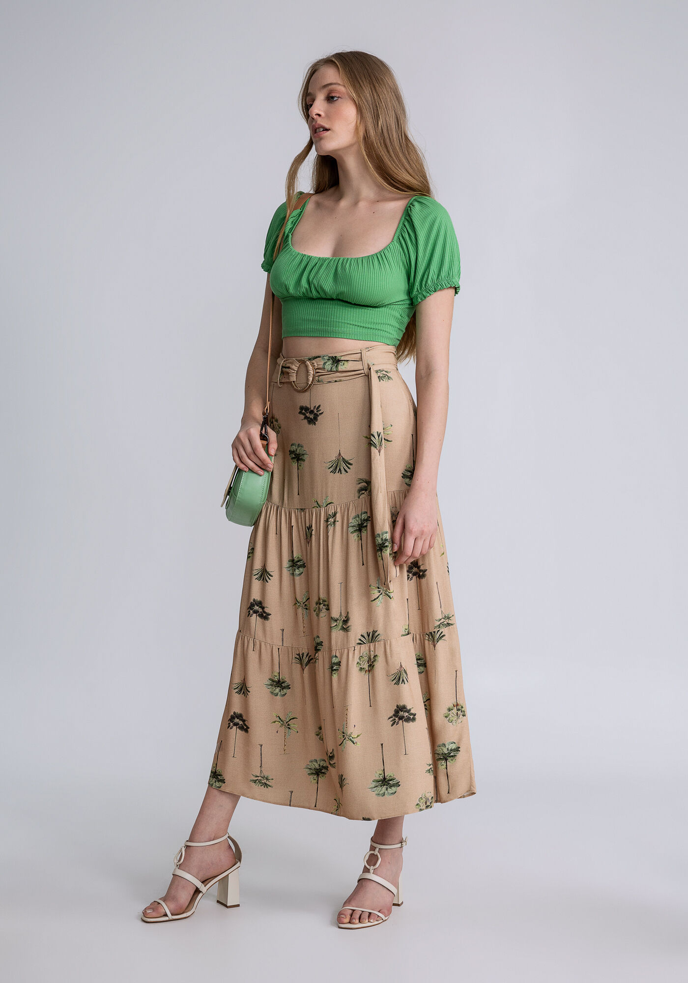 Blusa Cropped Franzido Busto, VERDE, large.